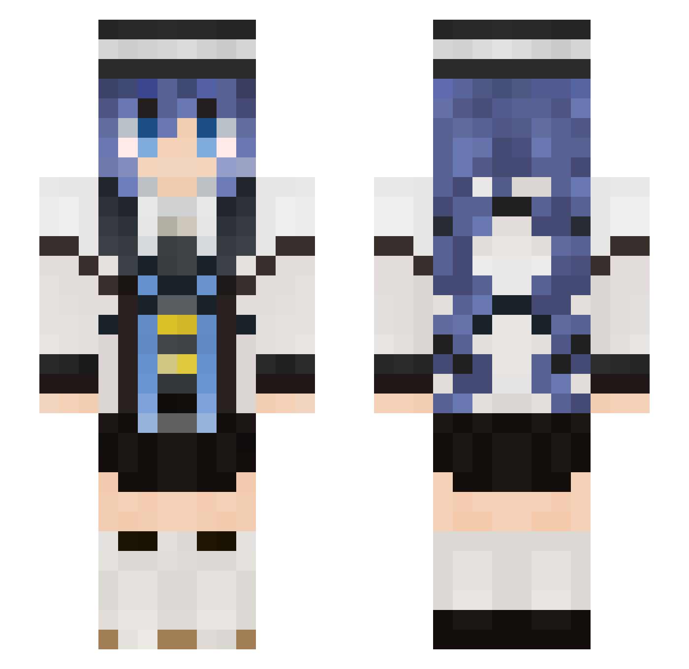 Korlenok Minecraft skin, front and back view