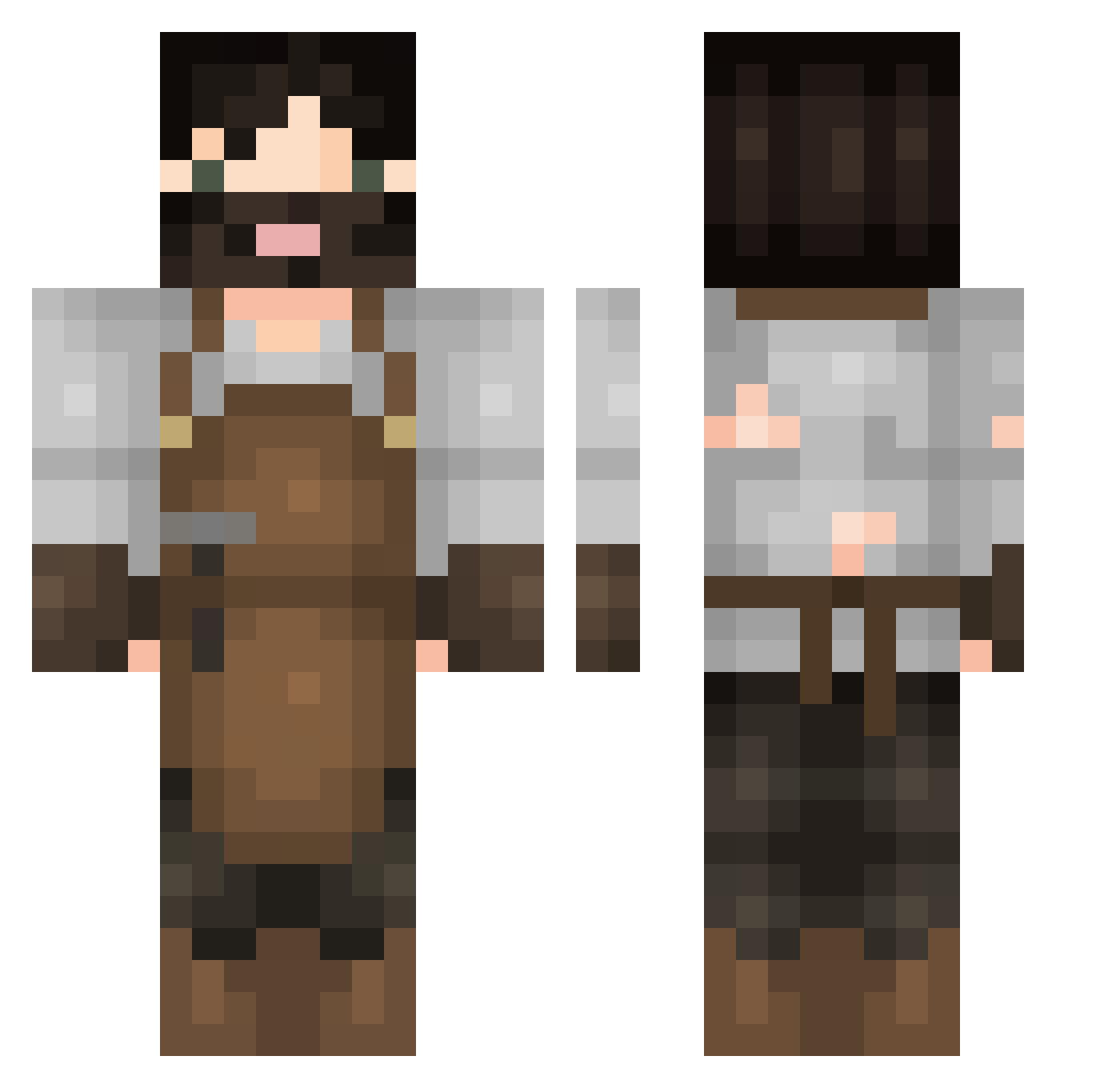 beholdapalehorse Minecraft skin, front and back view