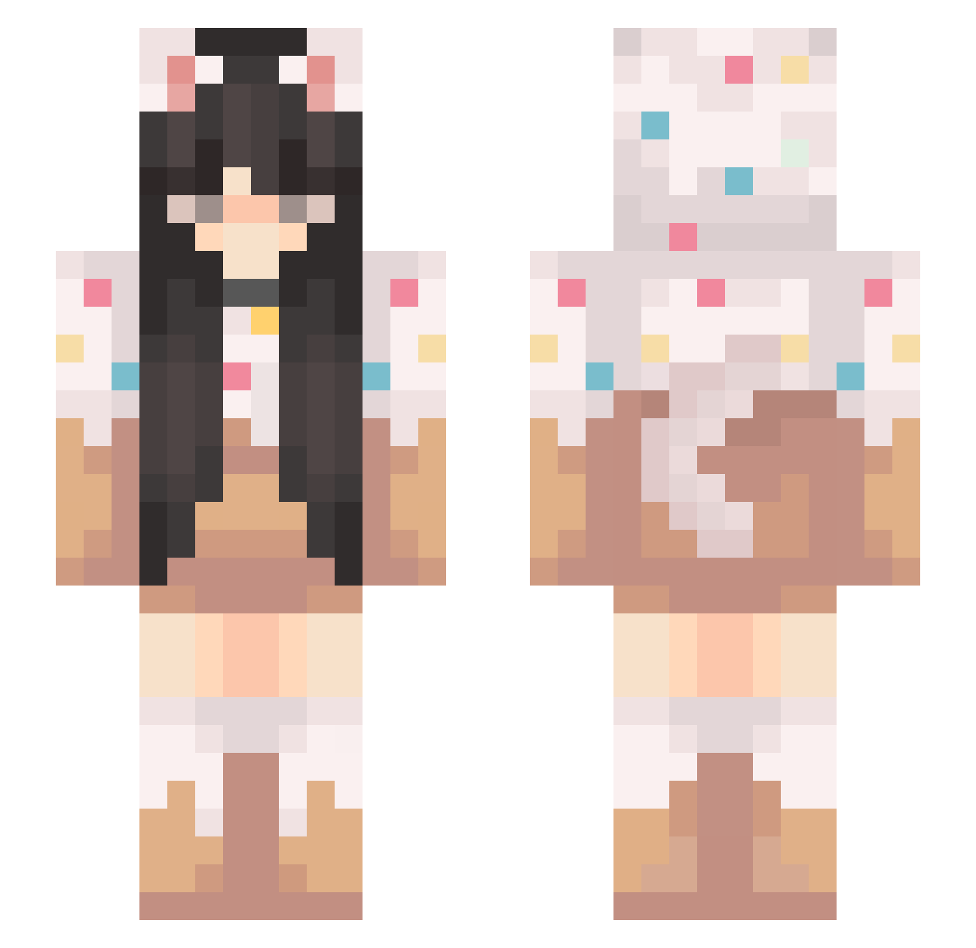 MaryTsukashi Minecraft skin, front and back view