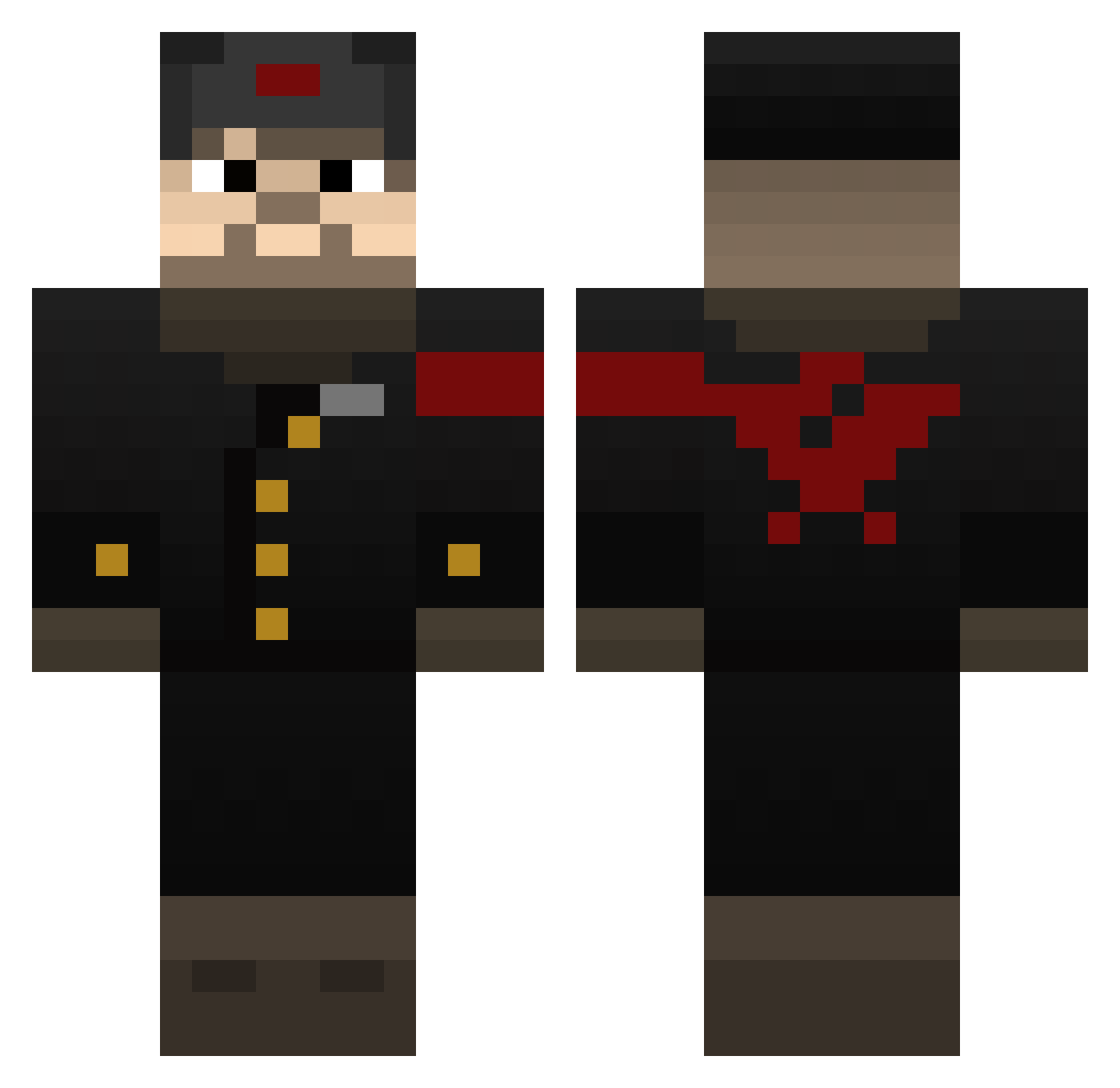 elbori8000 Minecraft skin, front and back view