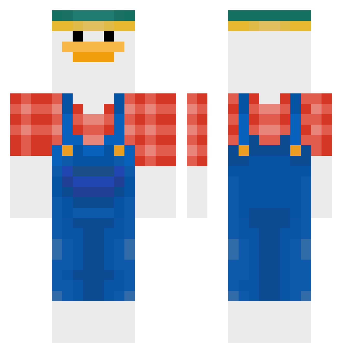 Koltonsx Minecraft skin, front and back view