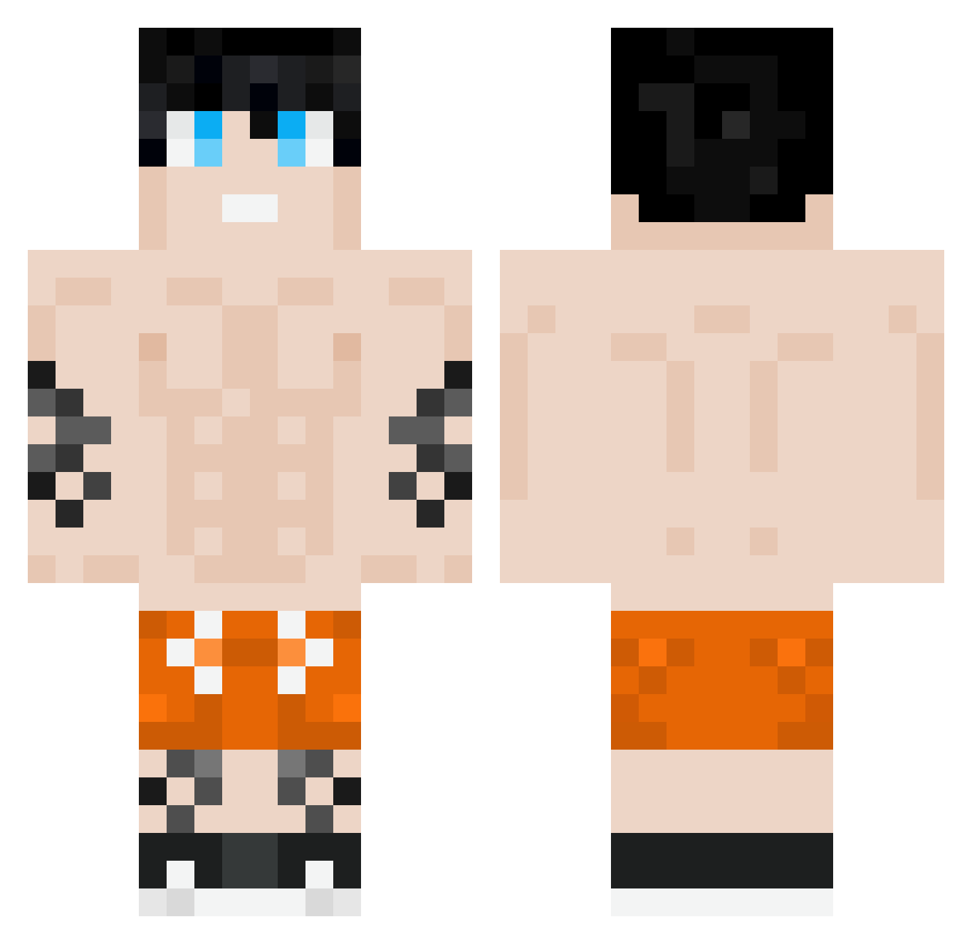 TheVisYT Minecraft skin, front and back view