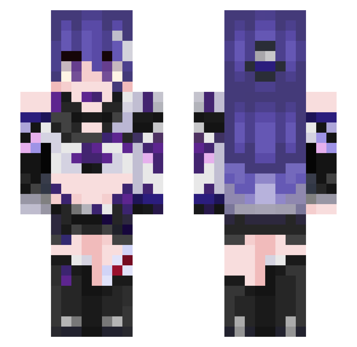 Vigilanc Minecraft skin, front and back view