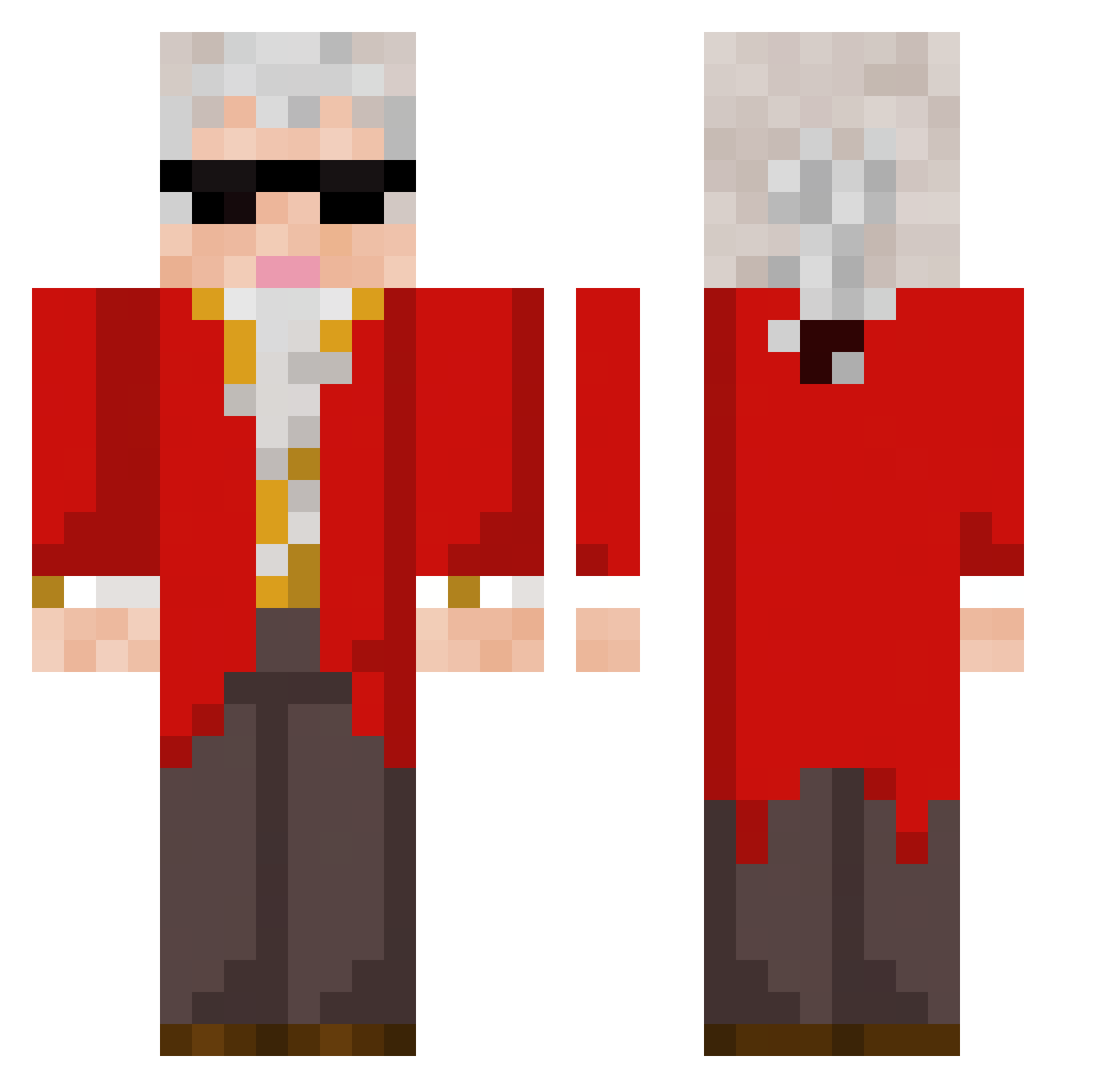 MajorkaPL Minecraft skin, front and back view