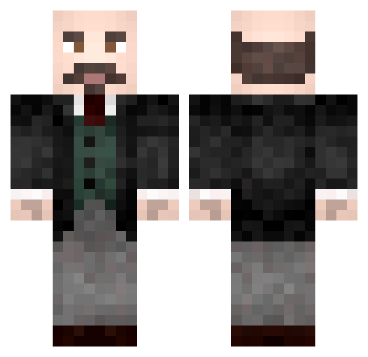 1Wolke Minecraft skin, front and back view