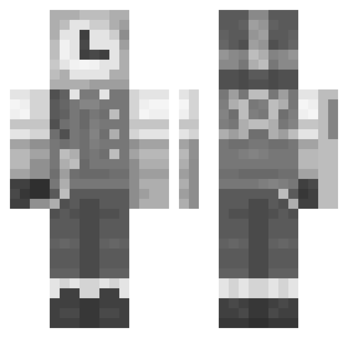 Timestt Minecraft skin, front and back view