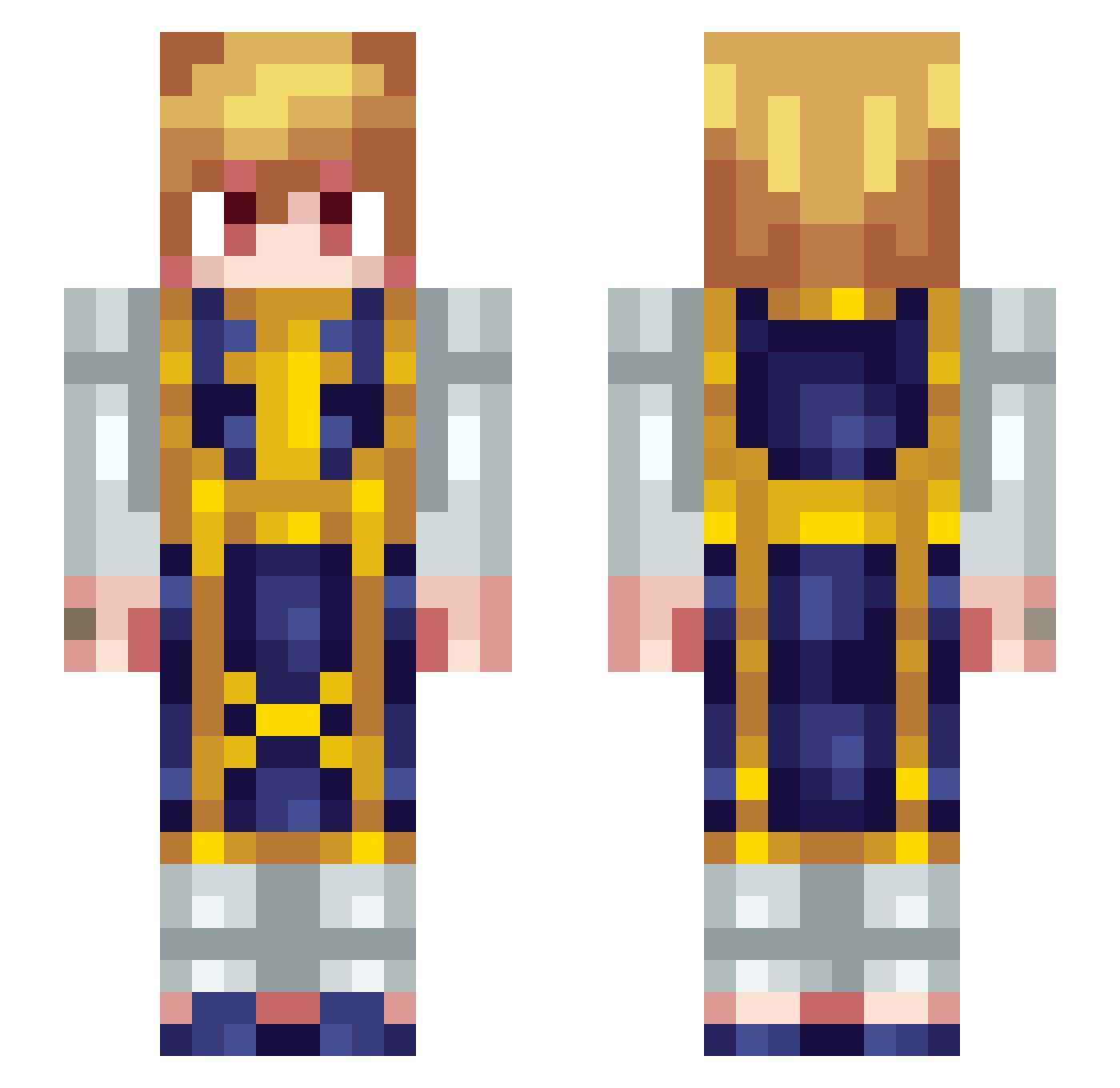 ShadyAsepsis Minecraft skin, front and back view