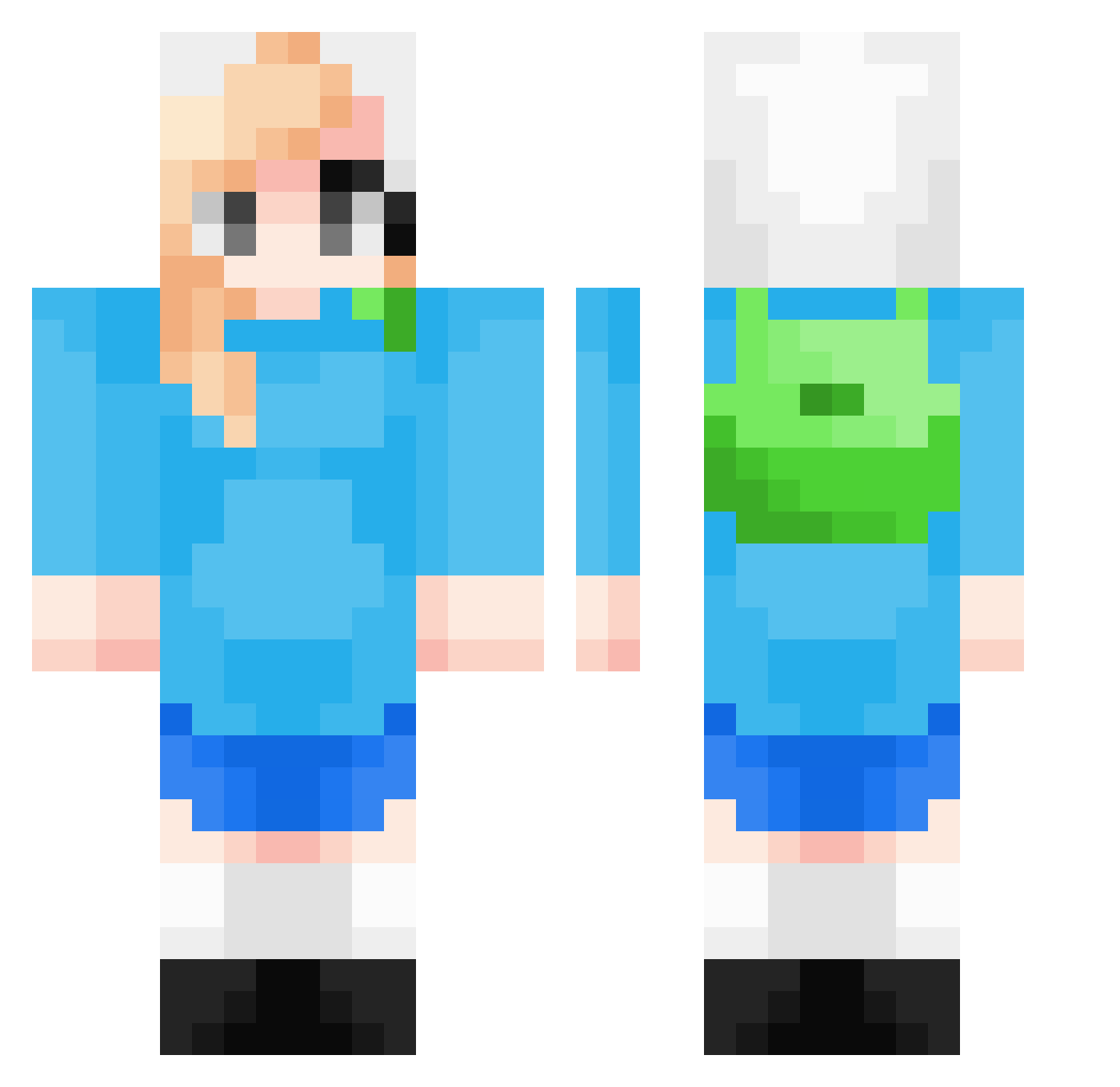 calamity5 Minecraft skin, front and back view