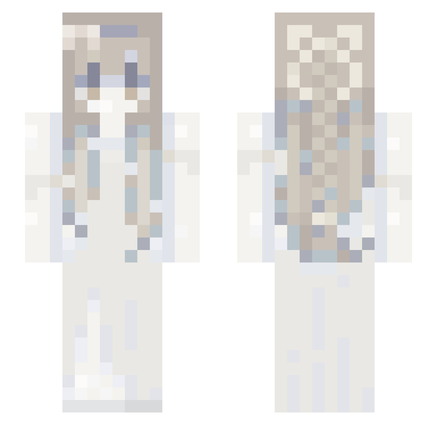 ariaqxcc Minecraft skin, front and back view