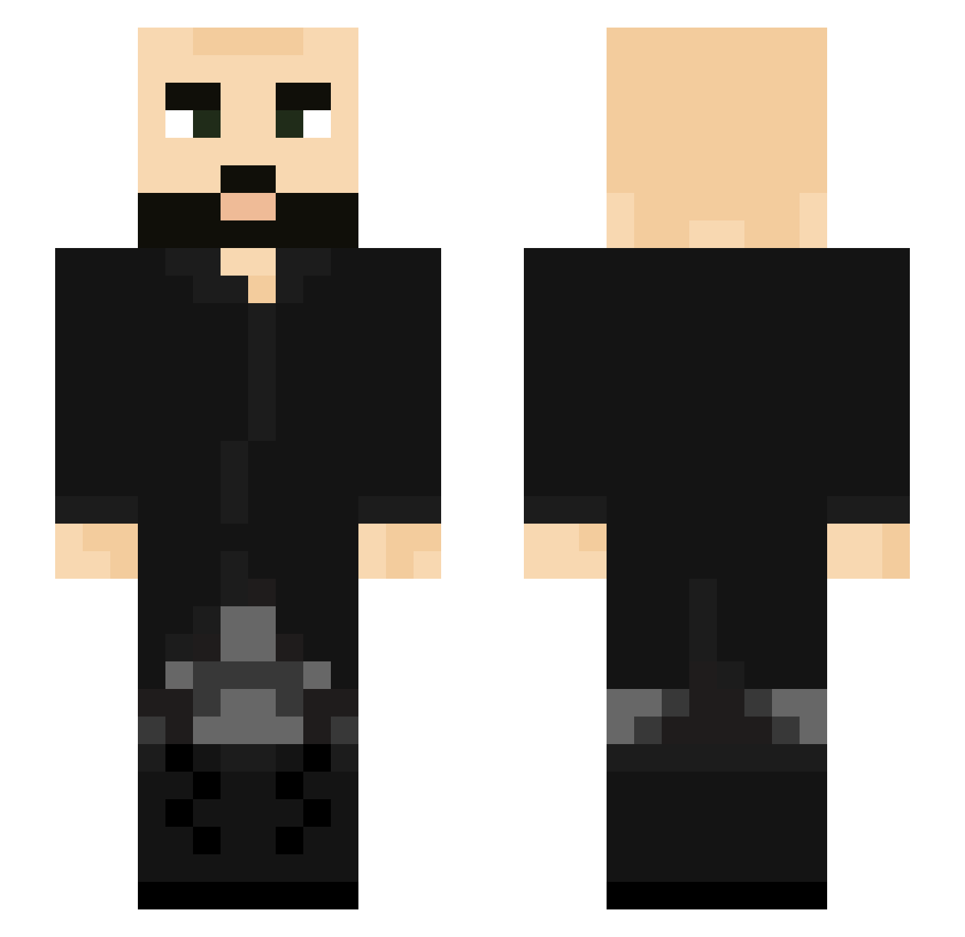 Deadlock_V8 Minecraft skin, front and back view