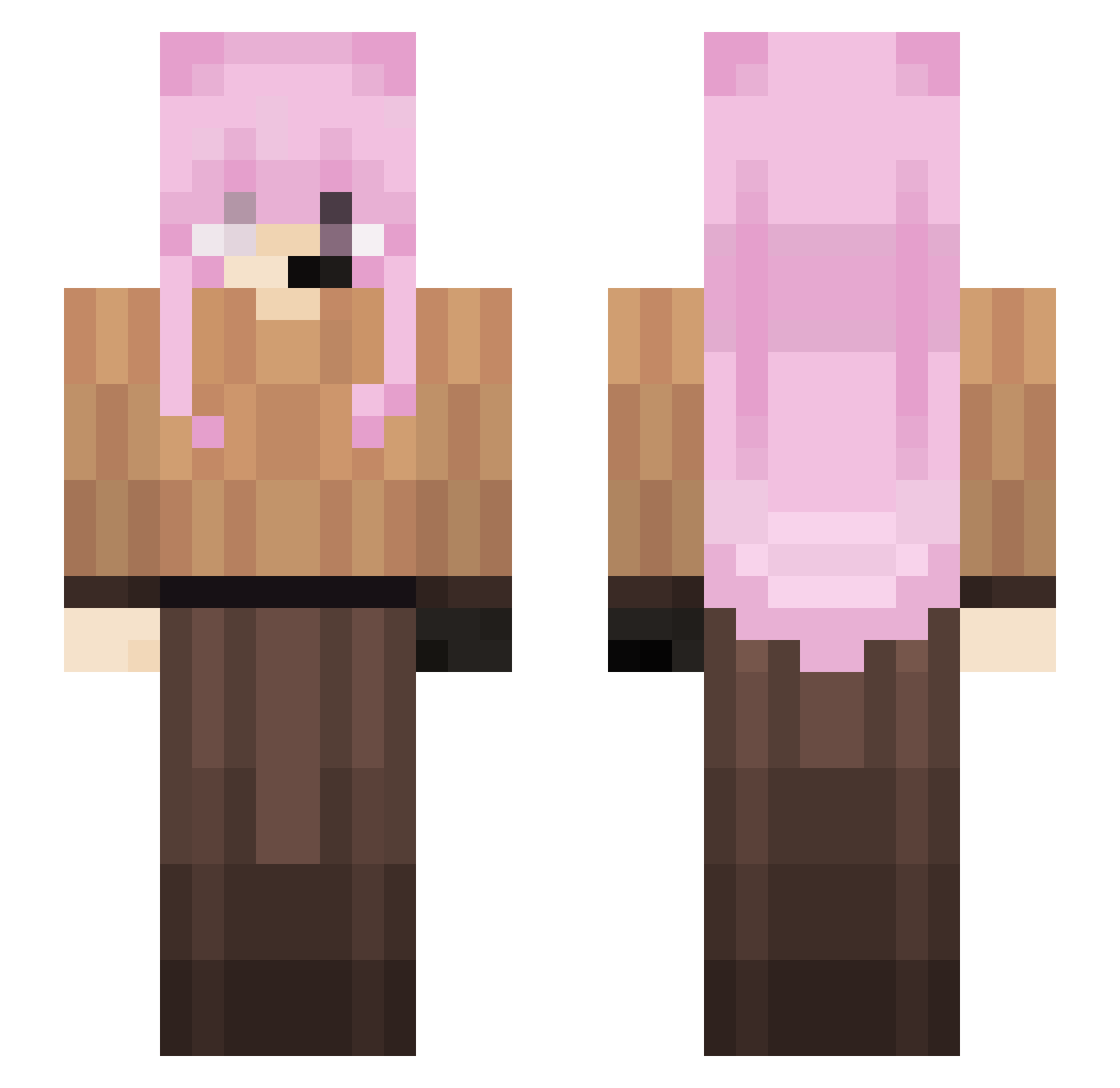 TopMoxx Minecraft skin, front and back view