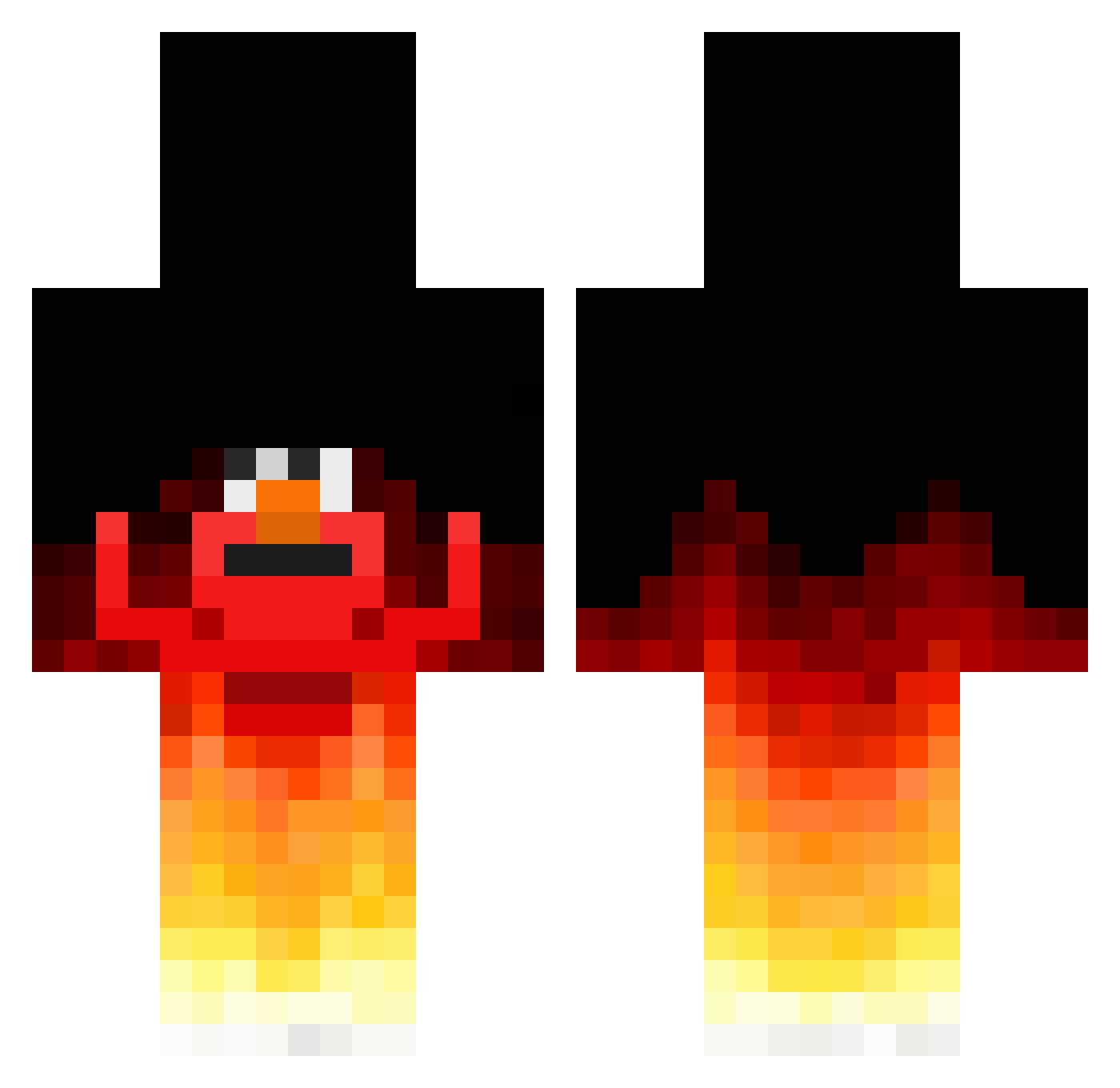 Ashien Minecraft skin, front and back view