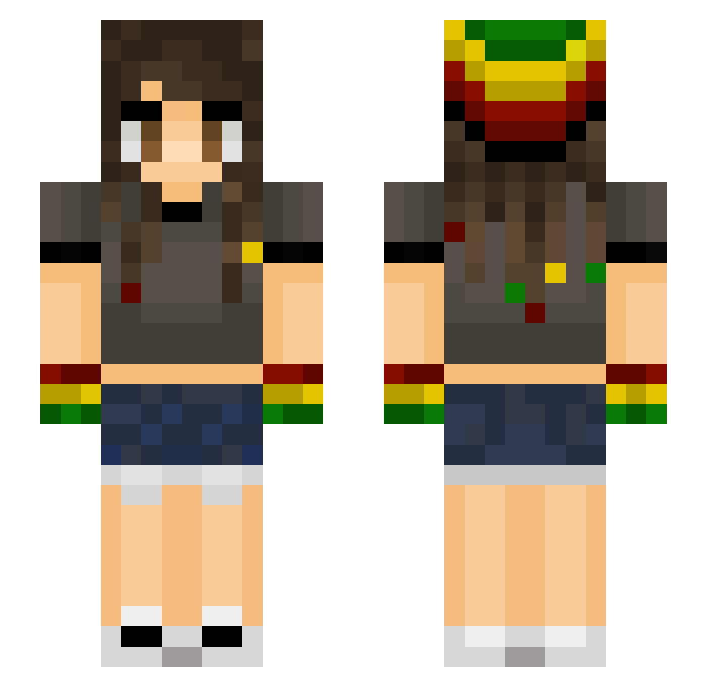 rreett Minecraft skin, front and back view