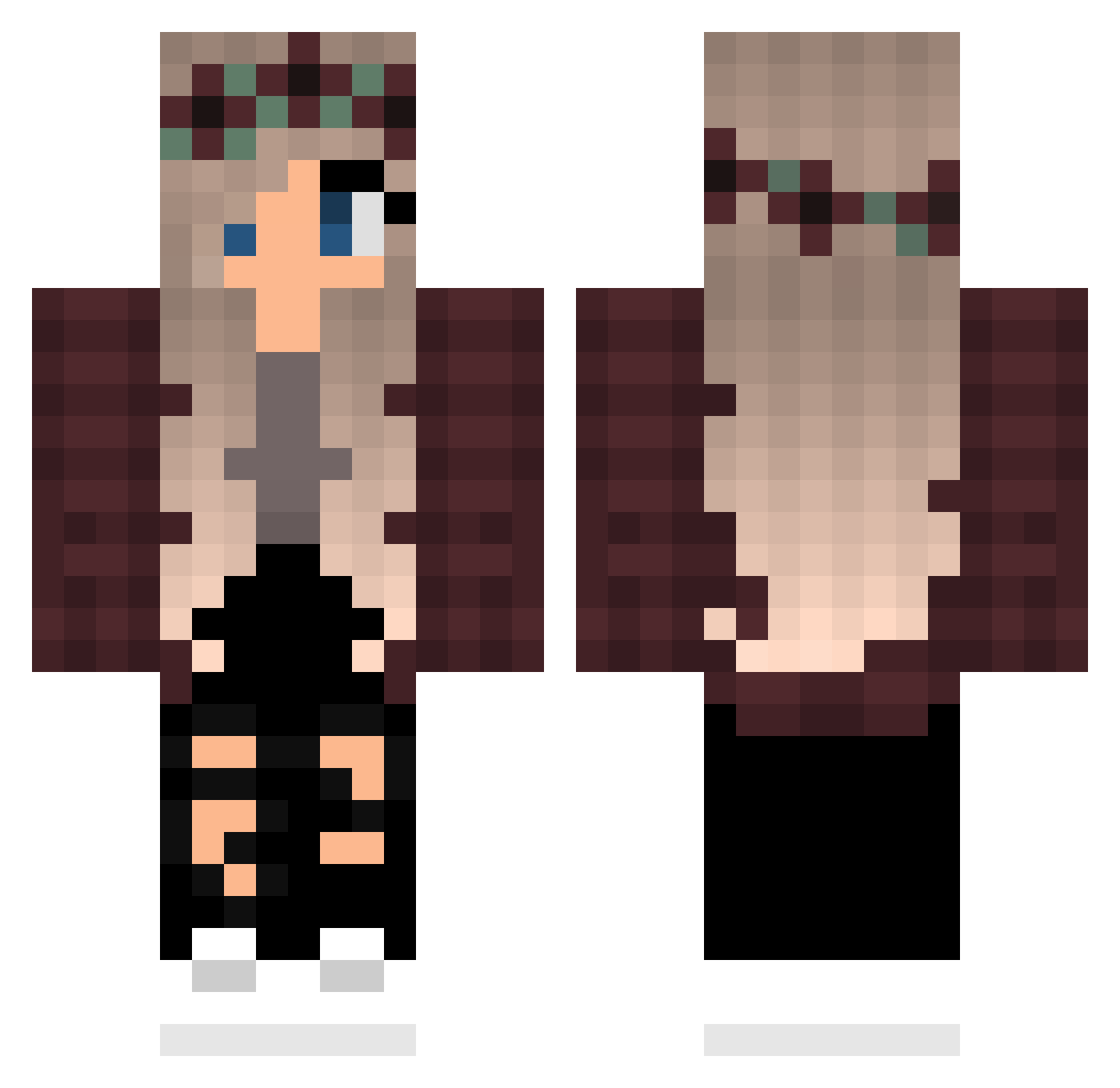Street_Raat Minecraft skin, front and back view