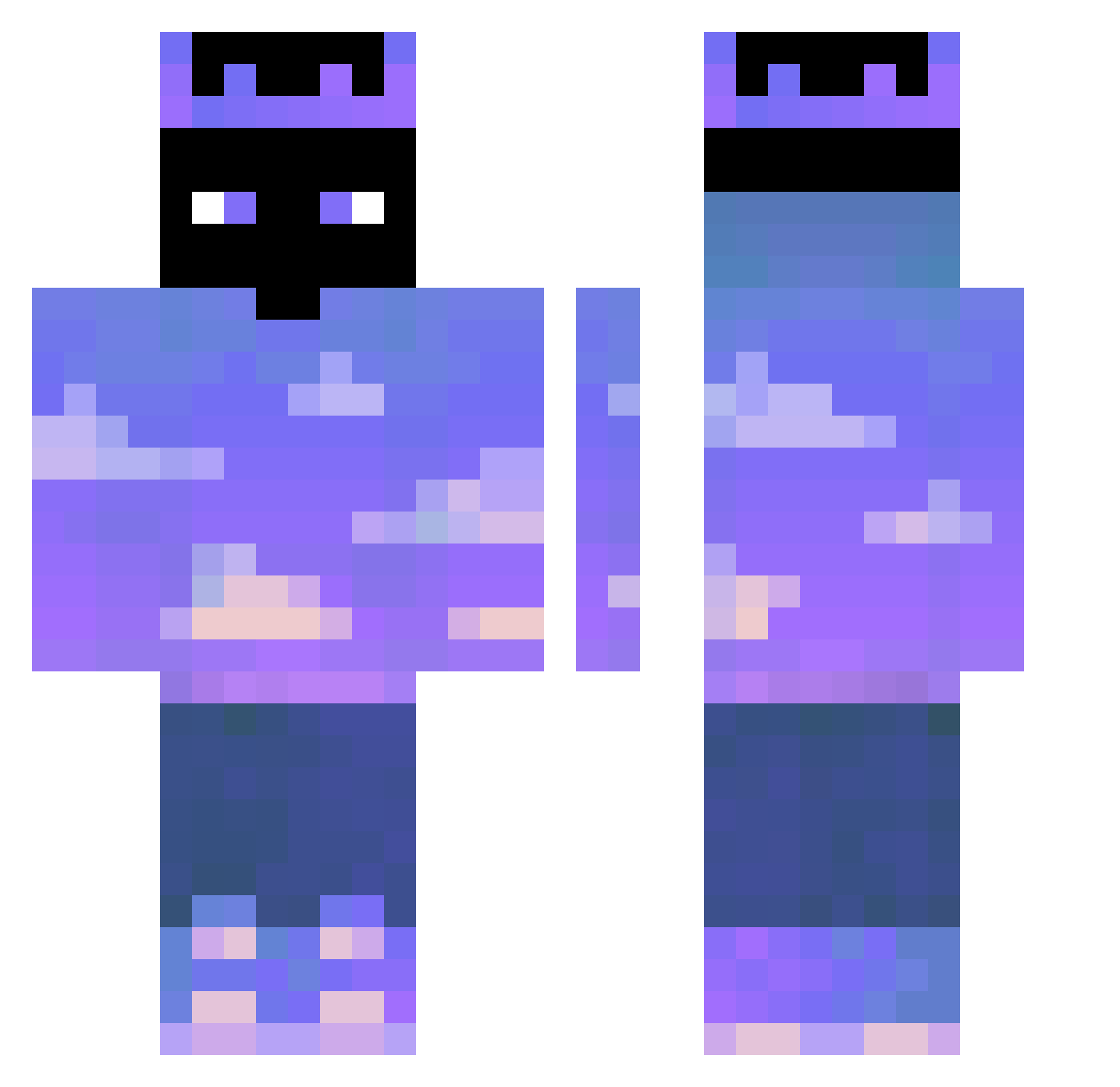 SelfBlood_ Minecraft skin, front and back view