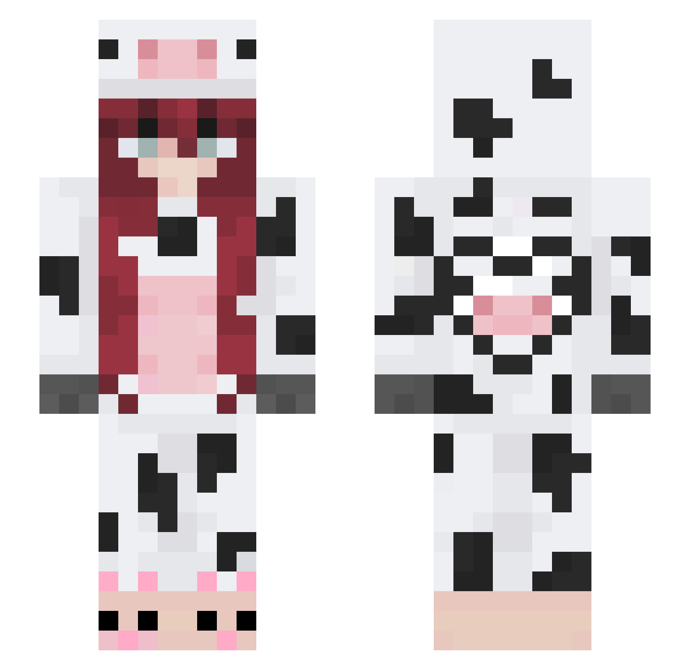 kamilex Minecraft skin, front and back view