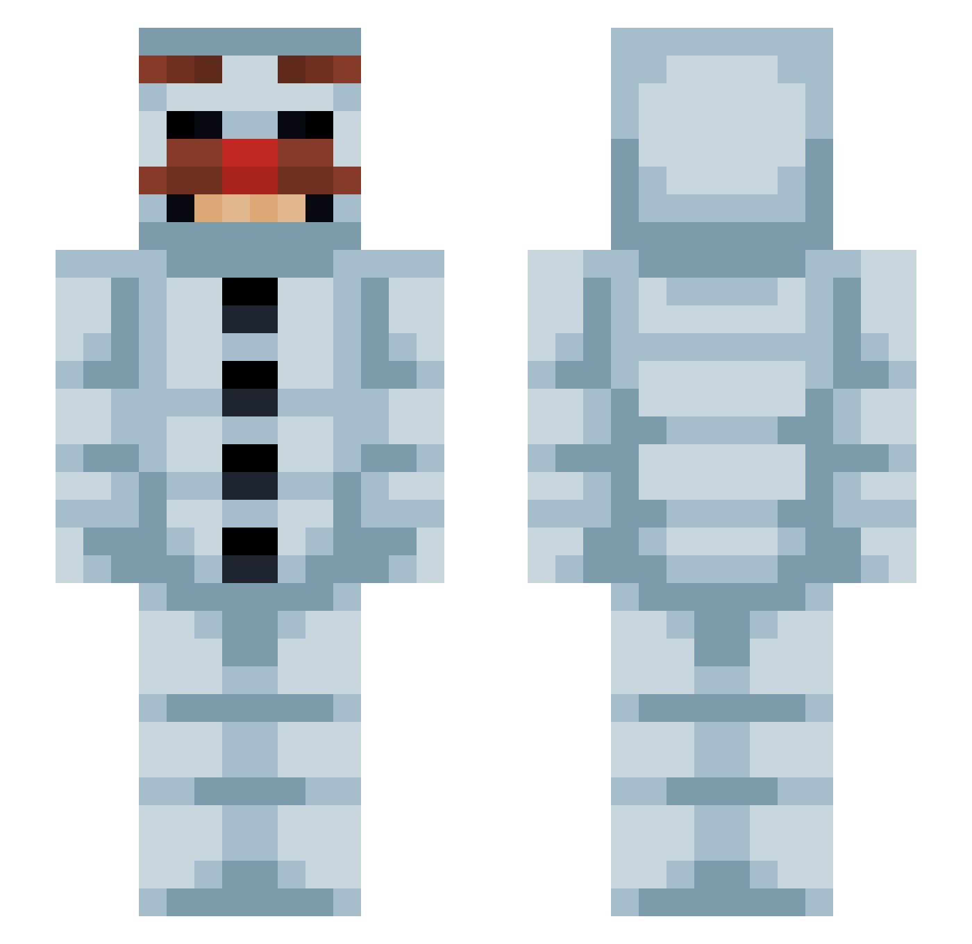 MrOfManyNames Minecraft skin, front and back view