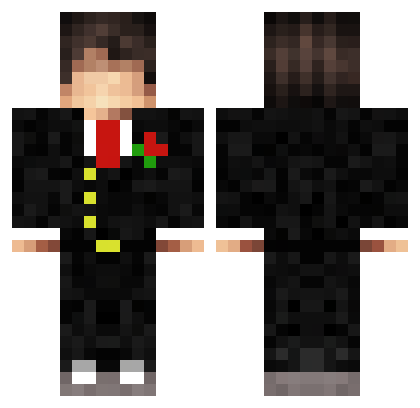 Xandurio Minecraft skin, front and back view