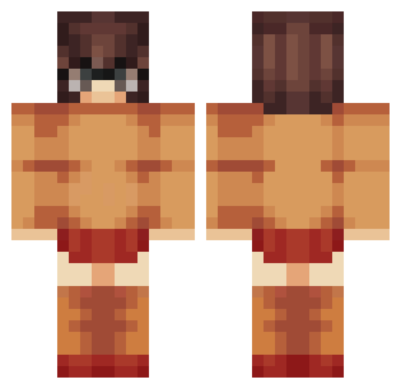 NoThissIsPatrick Minecraft skin, front and back view