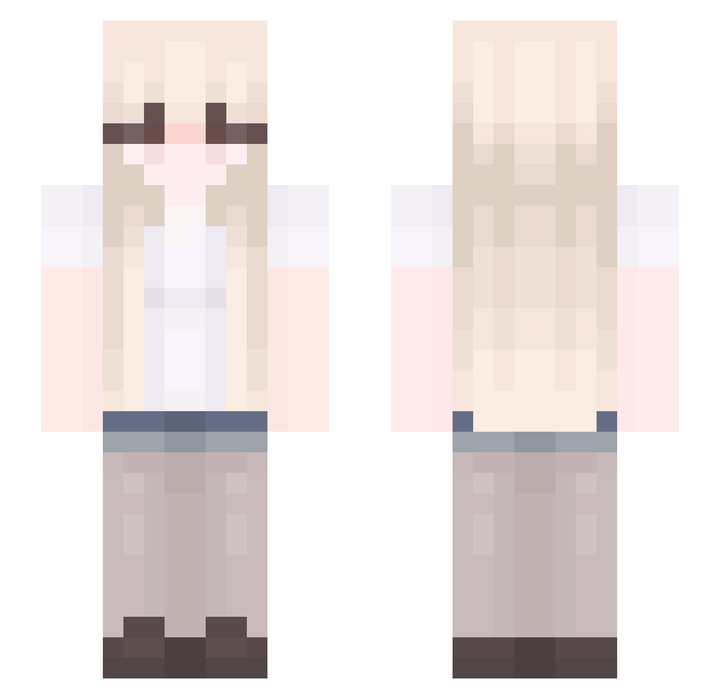 kixszns Minecraft skin, front and back view