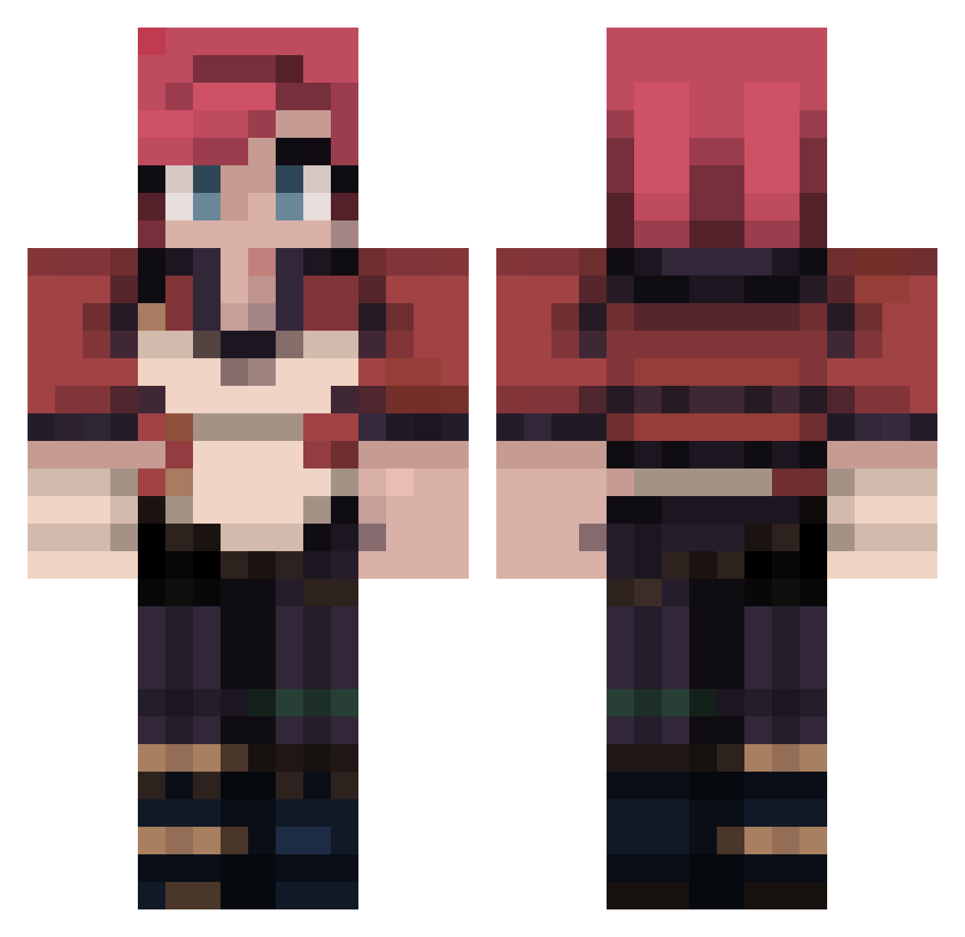 xCriticalPvp Minecraft skin, front and back view
