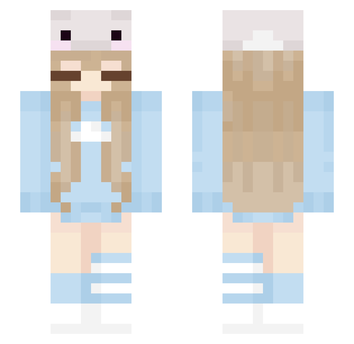 azimuthic Minecraft skin, front and back view