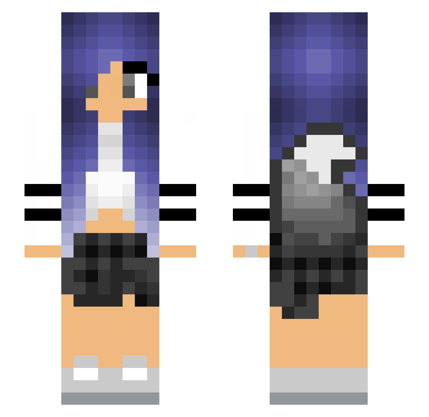 Witherstorm15 Minecraft skin, front and back view