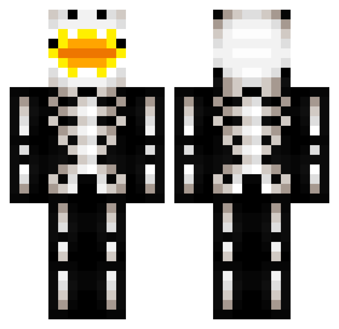 TygerStriker Minecraft skin, front and back view