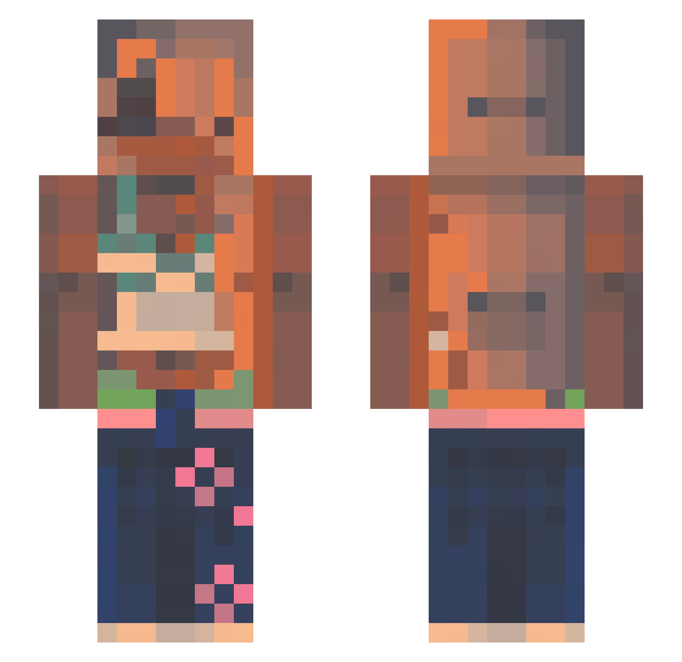 msvzt Minecraft skin, front and back view