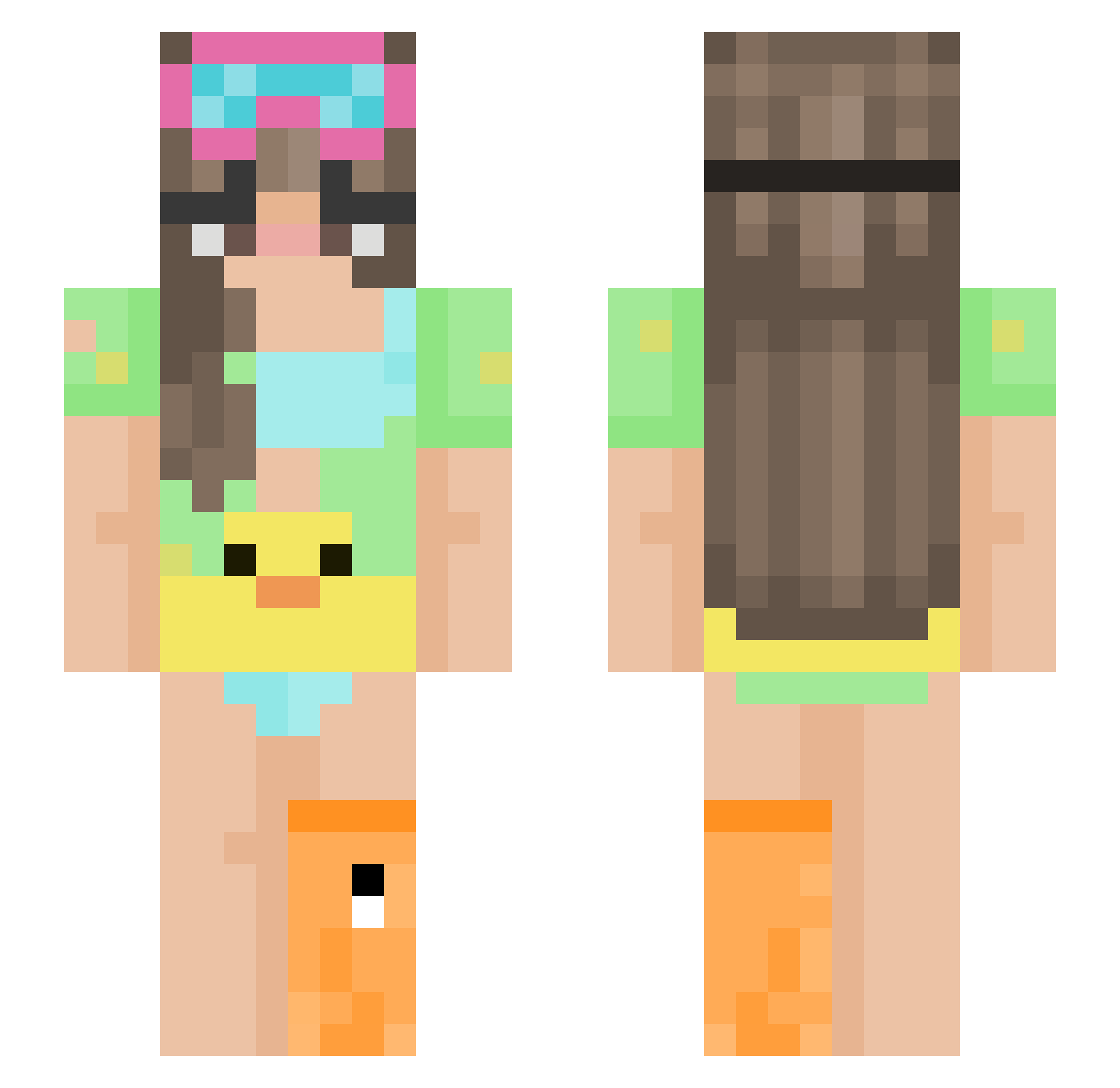 hellolenny Minecraft skin, front and back view
