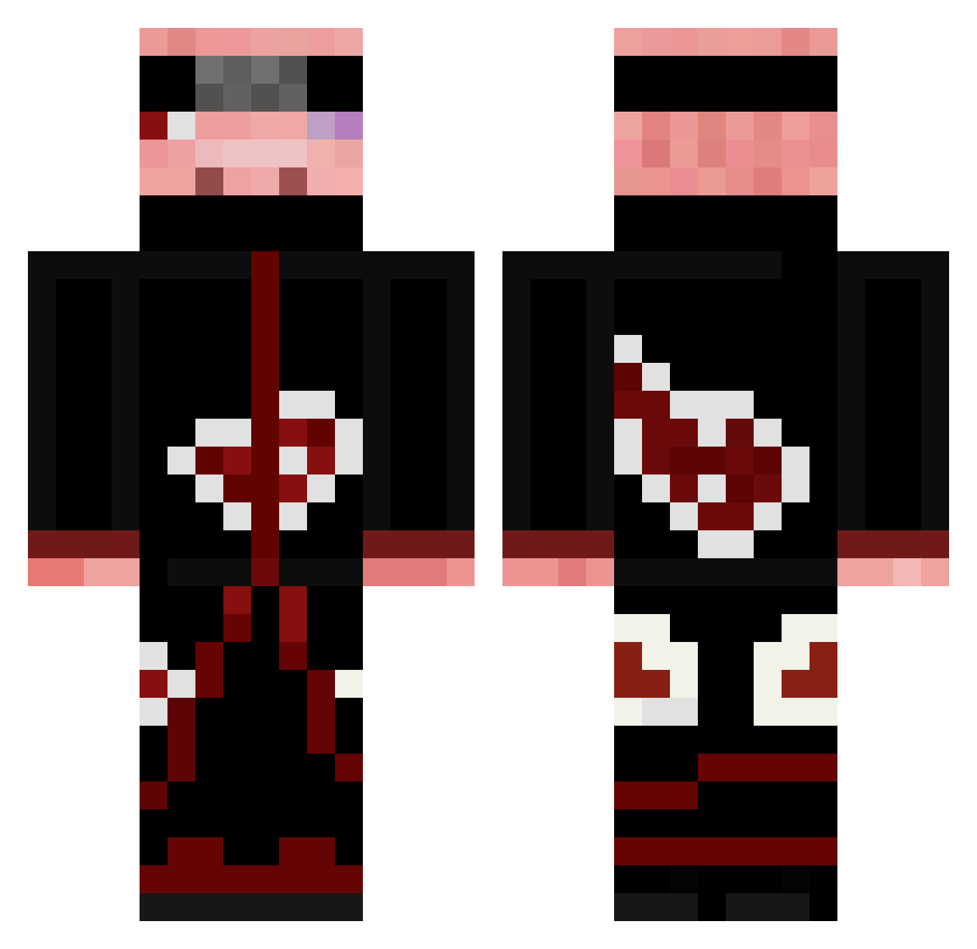 SloppyMoistUWU Minecraft skin, front and back view