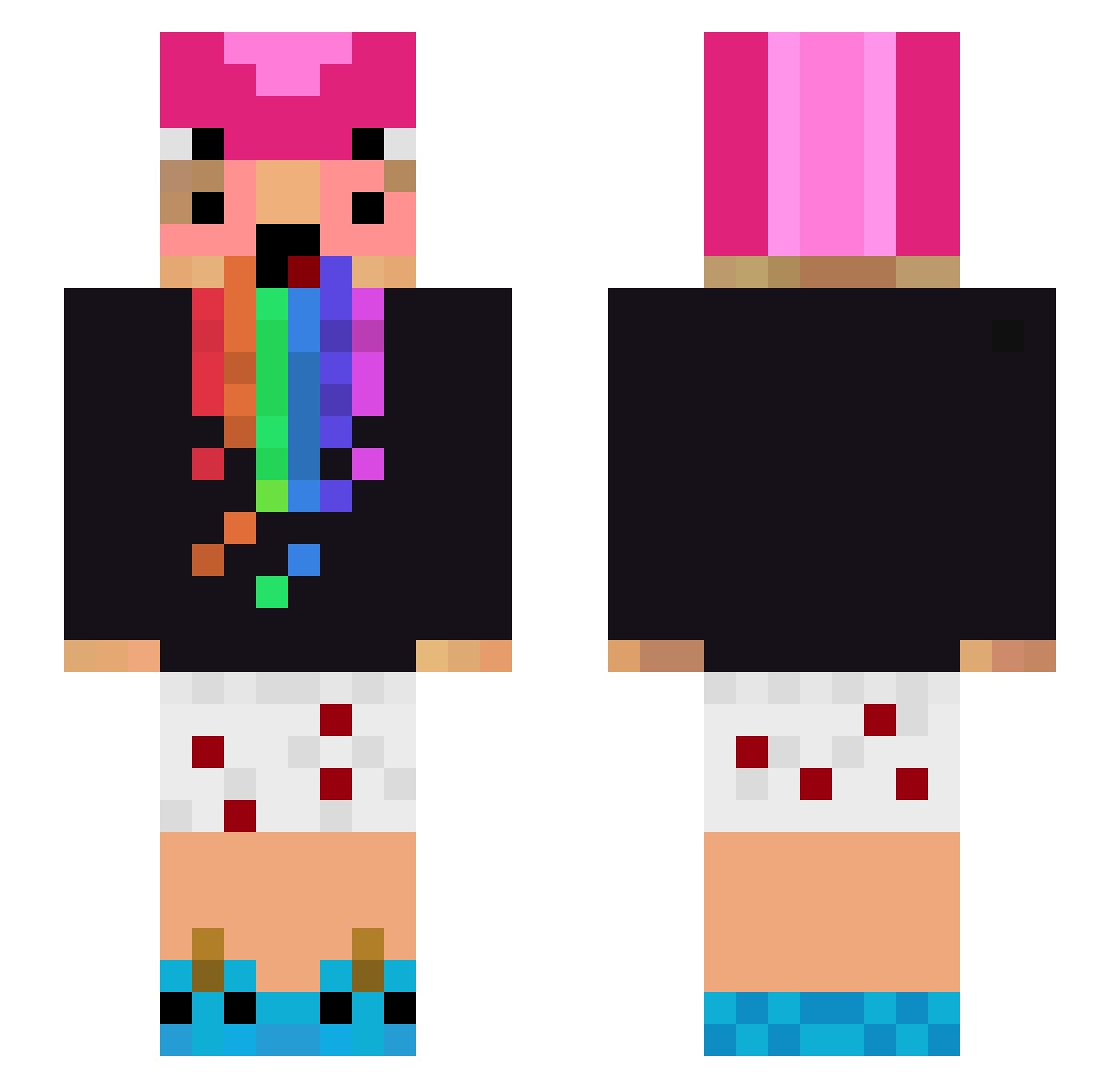 DerkleineEsser Minecraft skin, front and back view