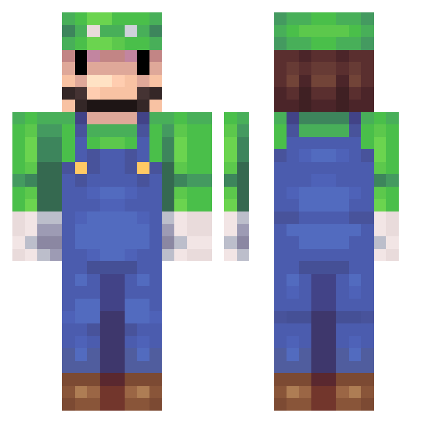 Trekboer Minecraft skin, front and back view