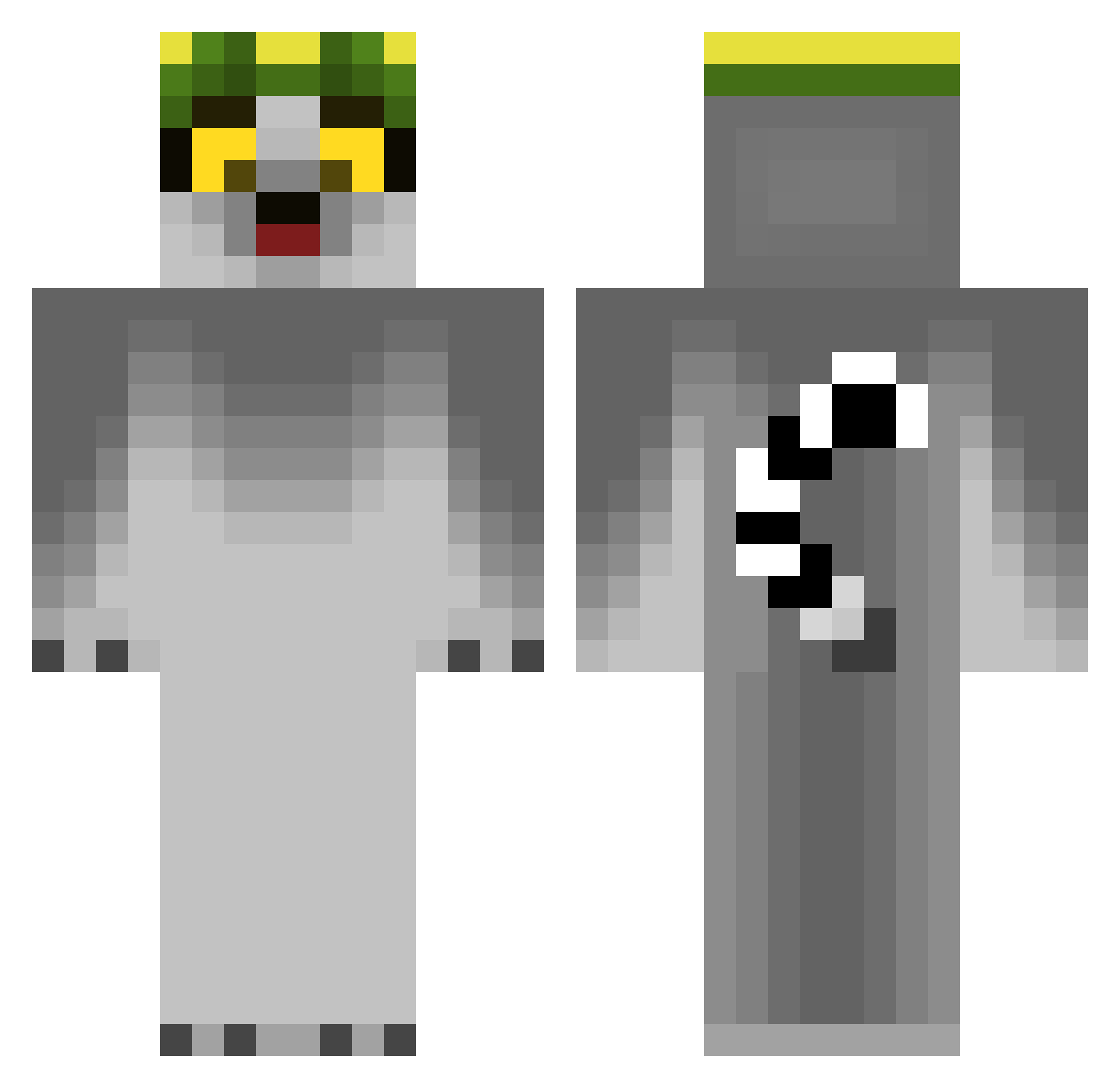 RenaMaster Minecraft skin, front and back view