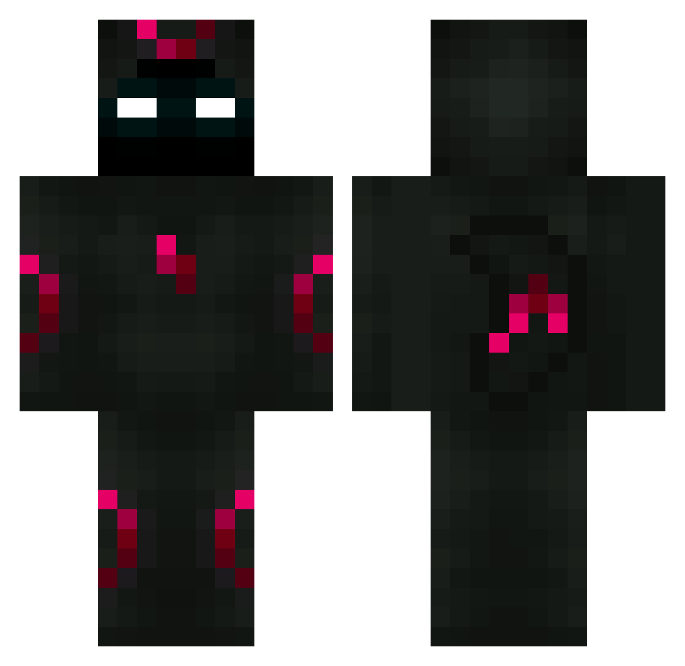 zYizaru Minecraft skin, front and back view
