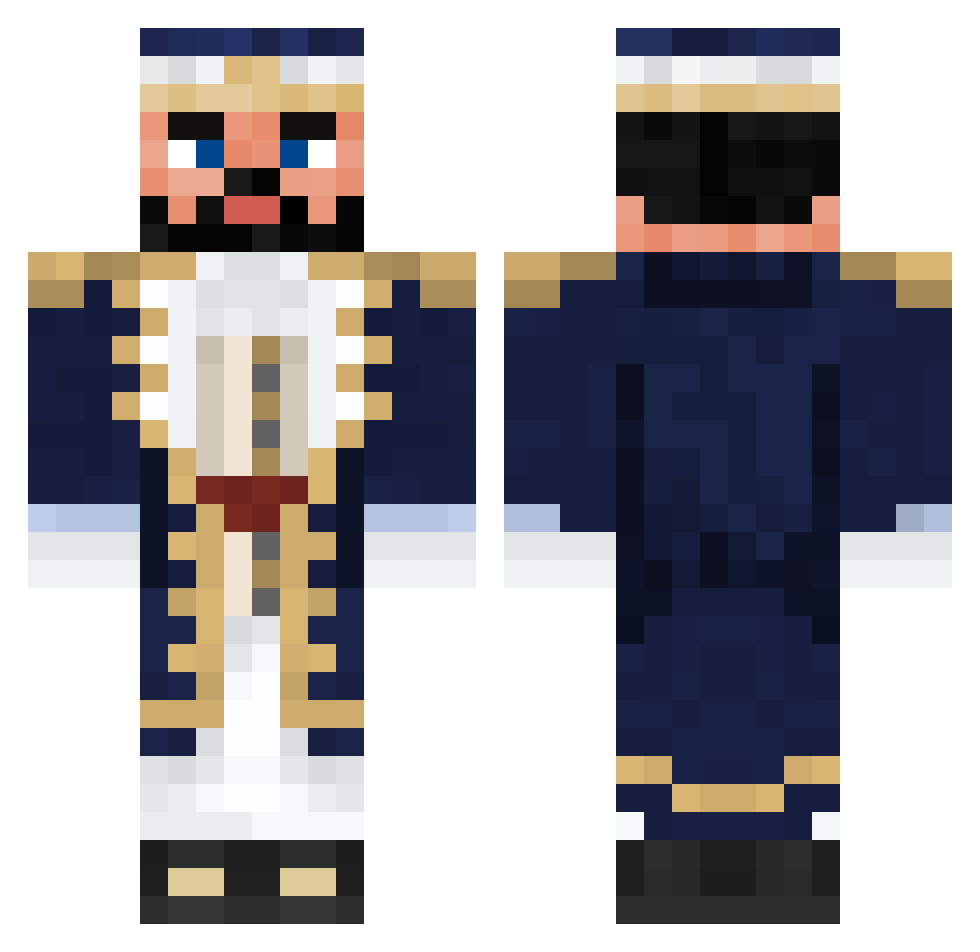 Beefh0ven Minecraft skin, front and back view