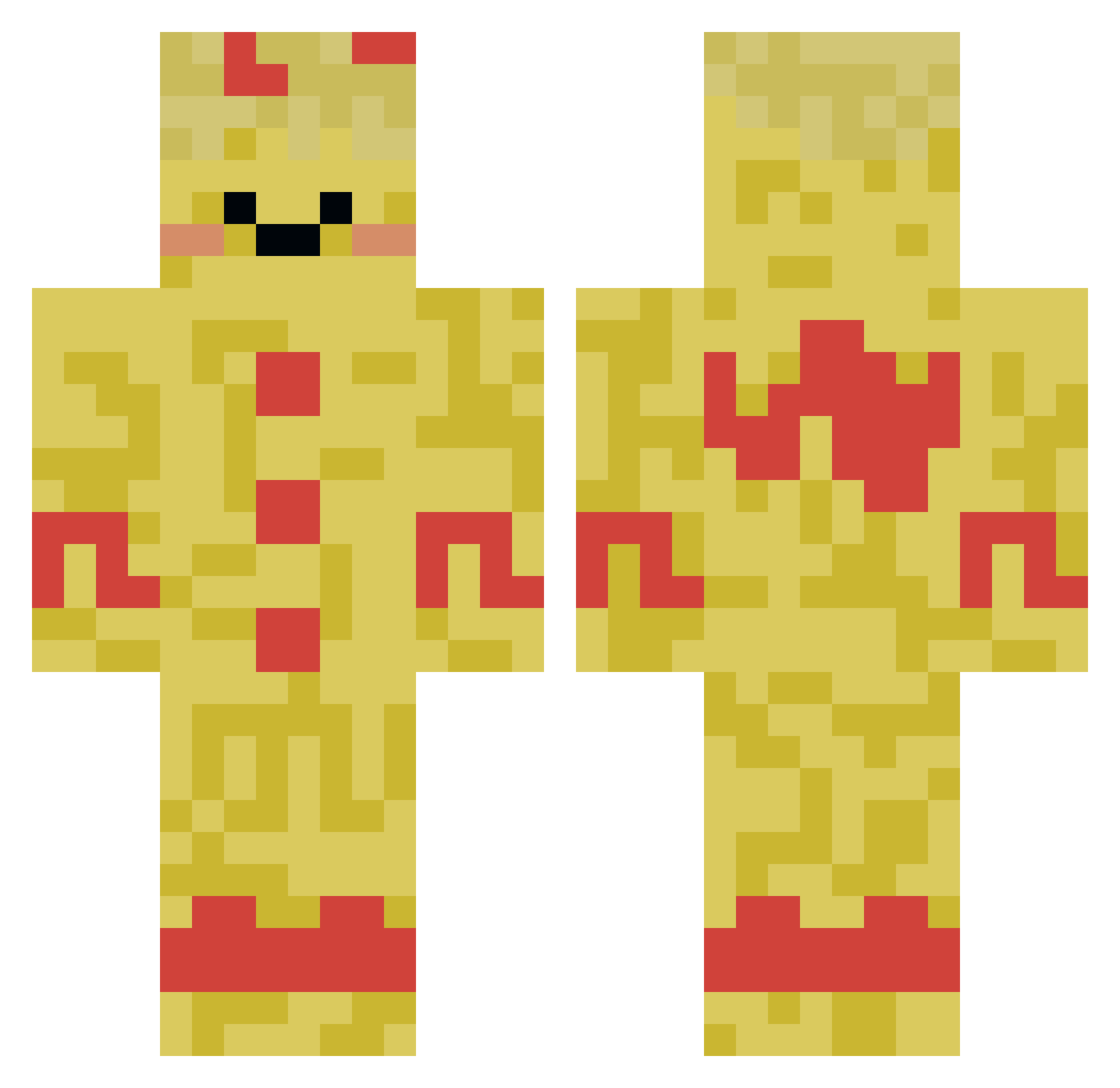 OMubob Minecraft skin, front and back view