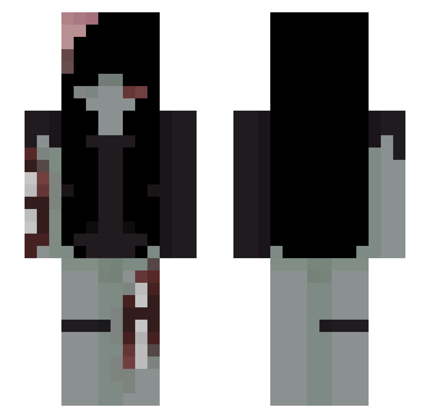 zzoreo Minecraft skin, front and back view