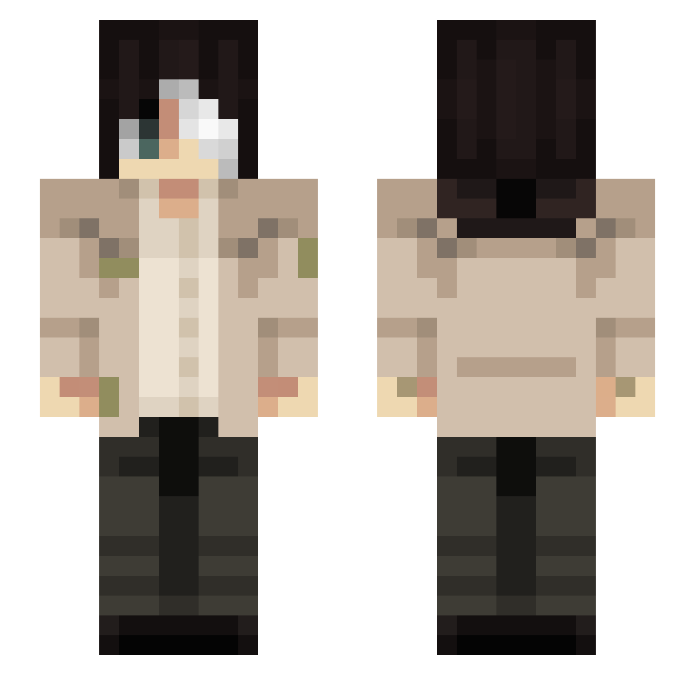 FLITZTHEGOAT Minecraft skin, front and back view
