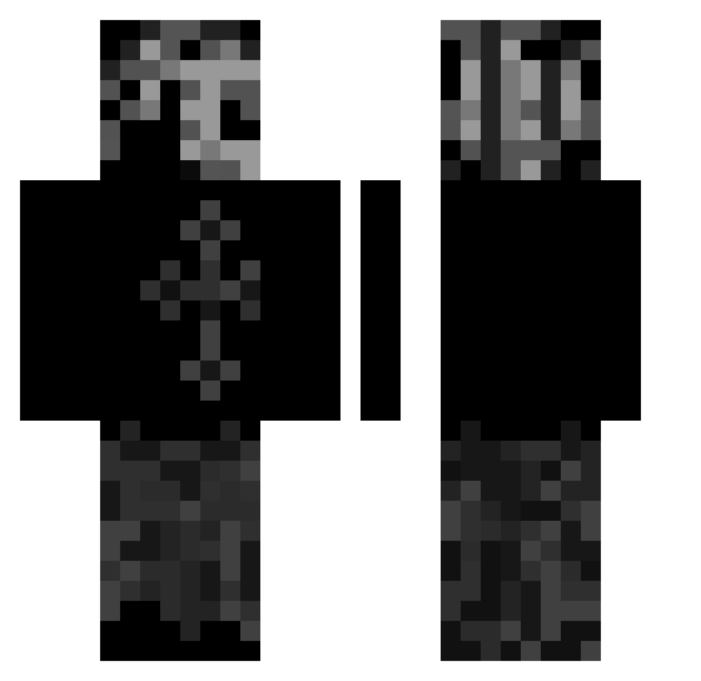 1300SENJU Minecraft skin, front and back view