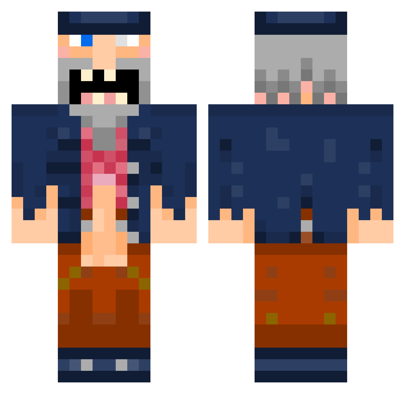TyWest Minecraft skin, front and back view
