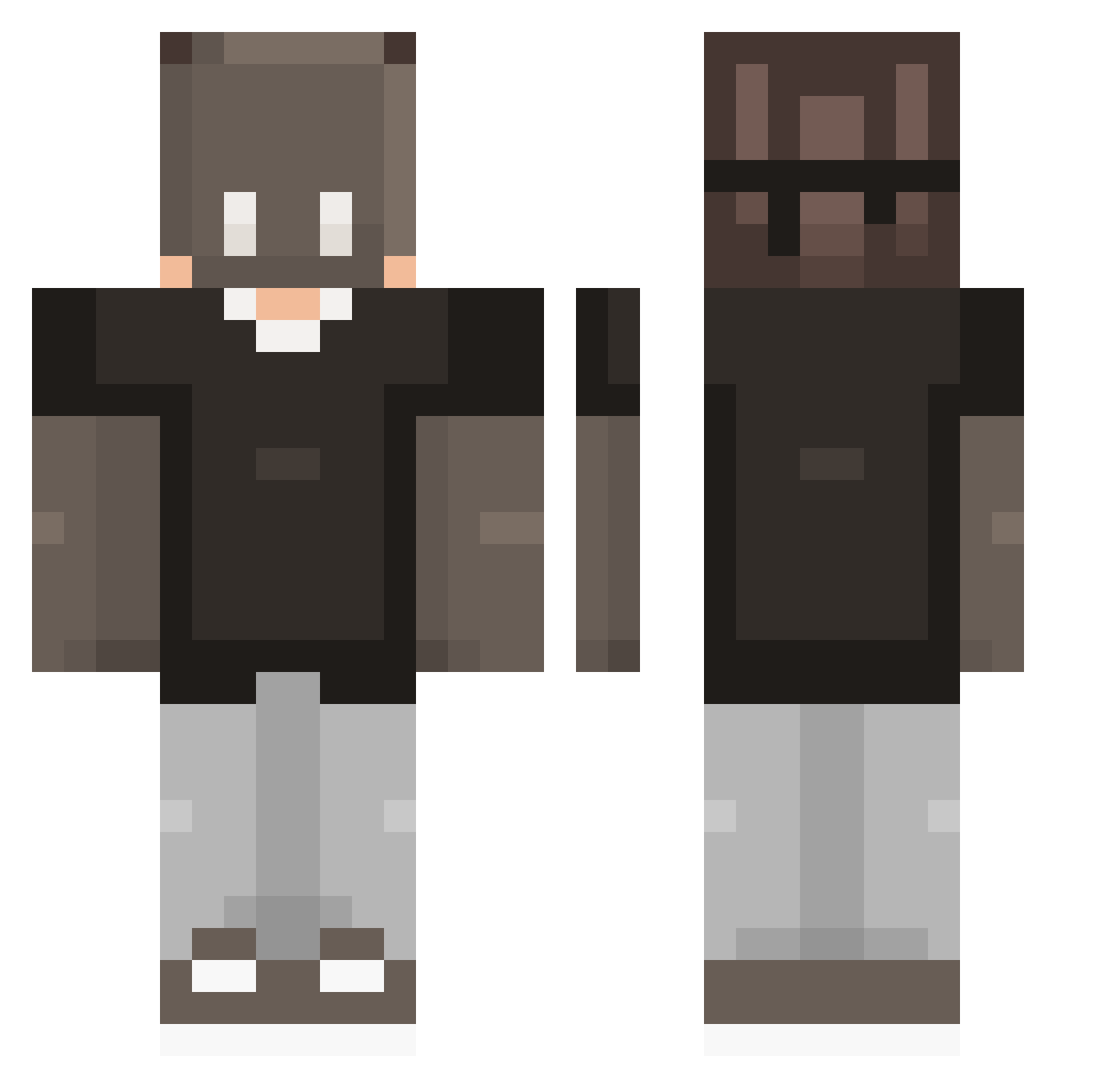 xTMAhmad Minecraft skin, front and back view