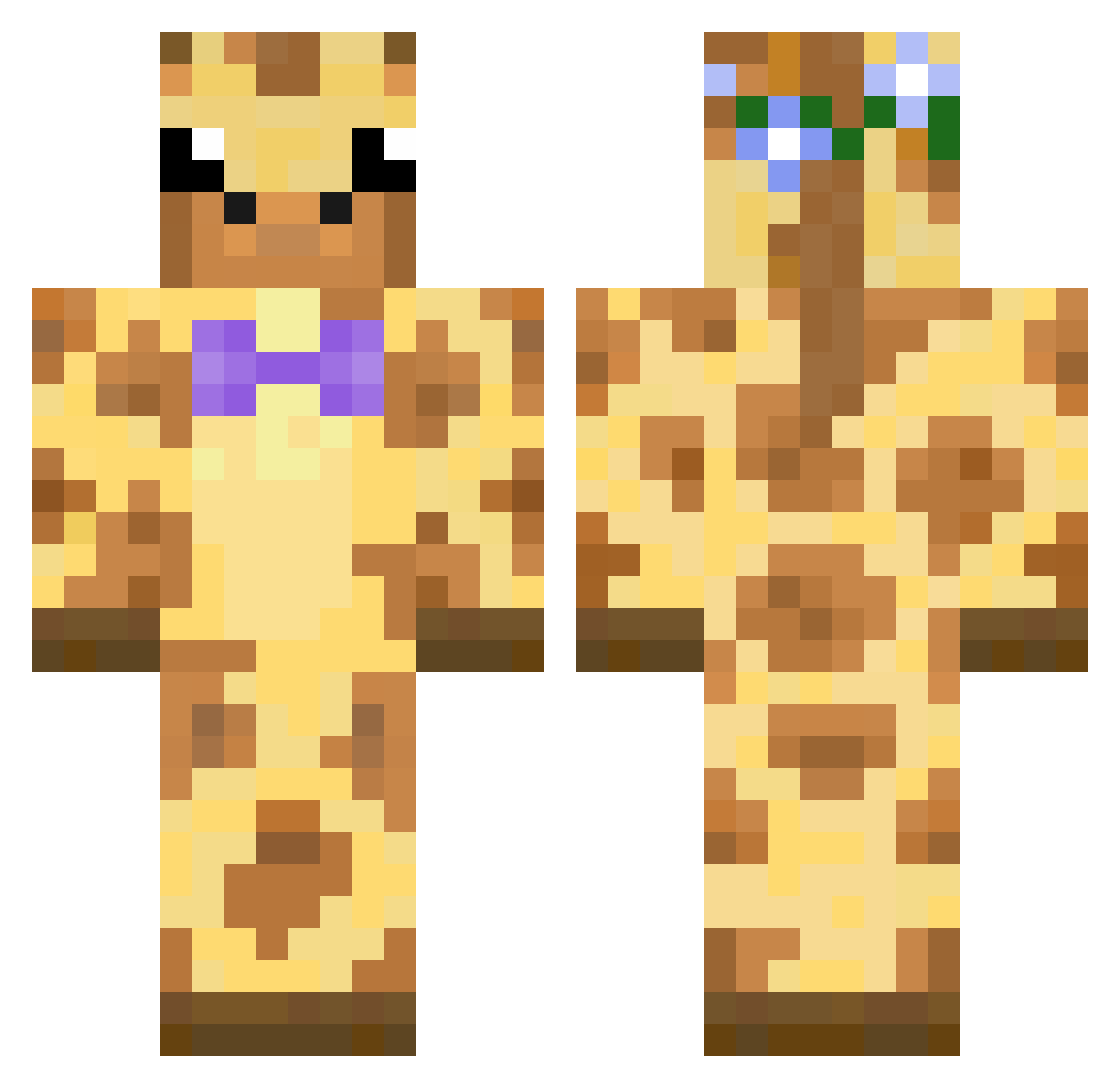 Micahraffy Minecraft skin, front and back view