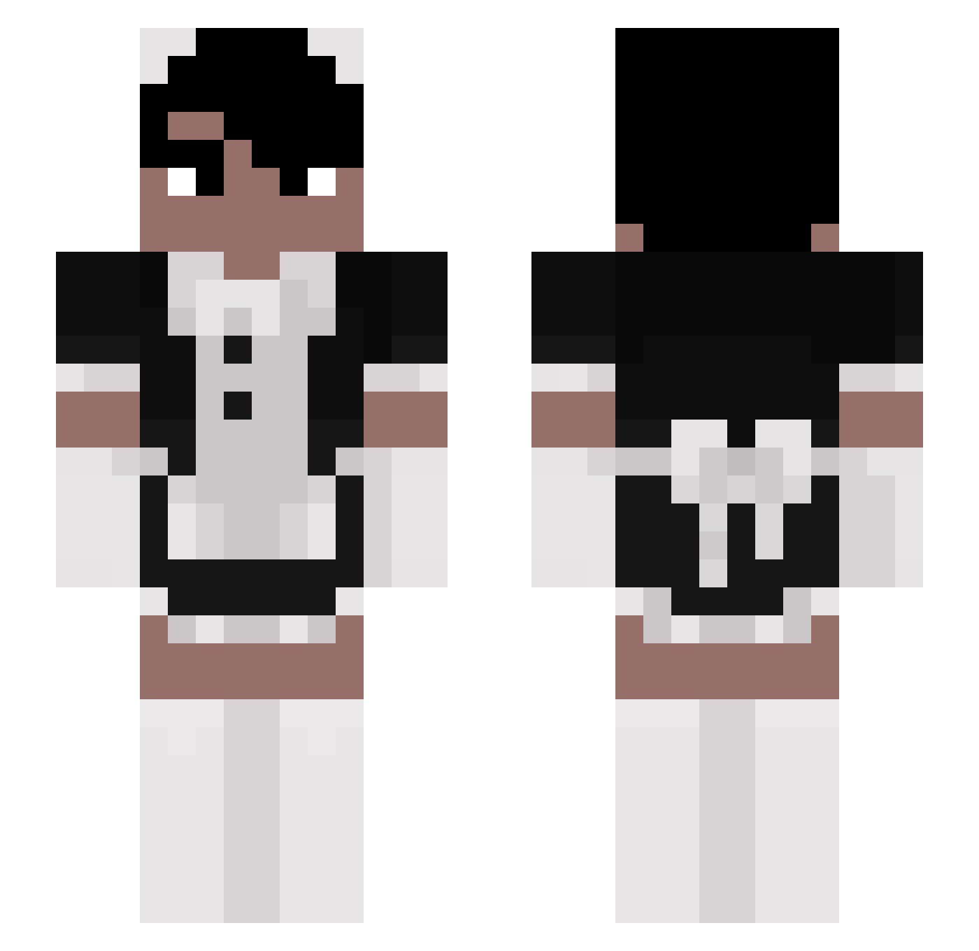 Zinny121106 Minecraft skin, front and back view