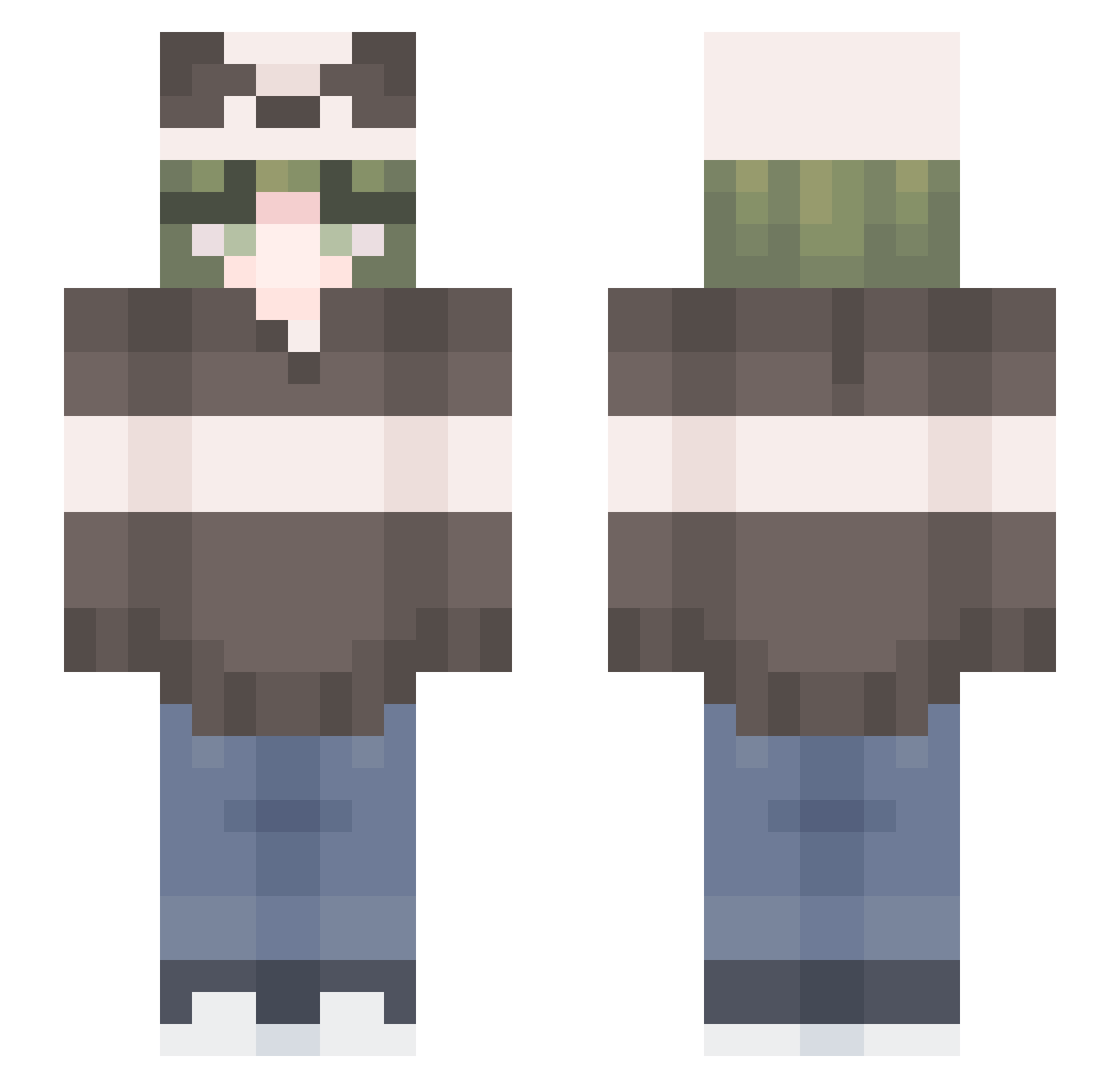 AGRH Minecraft skin, front and back view