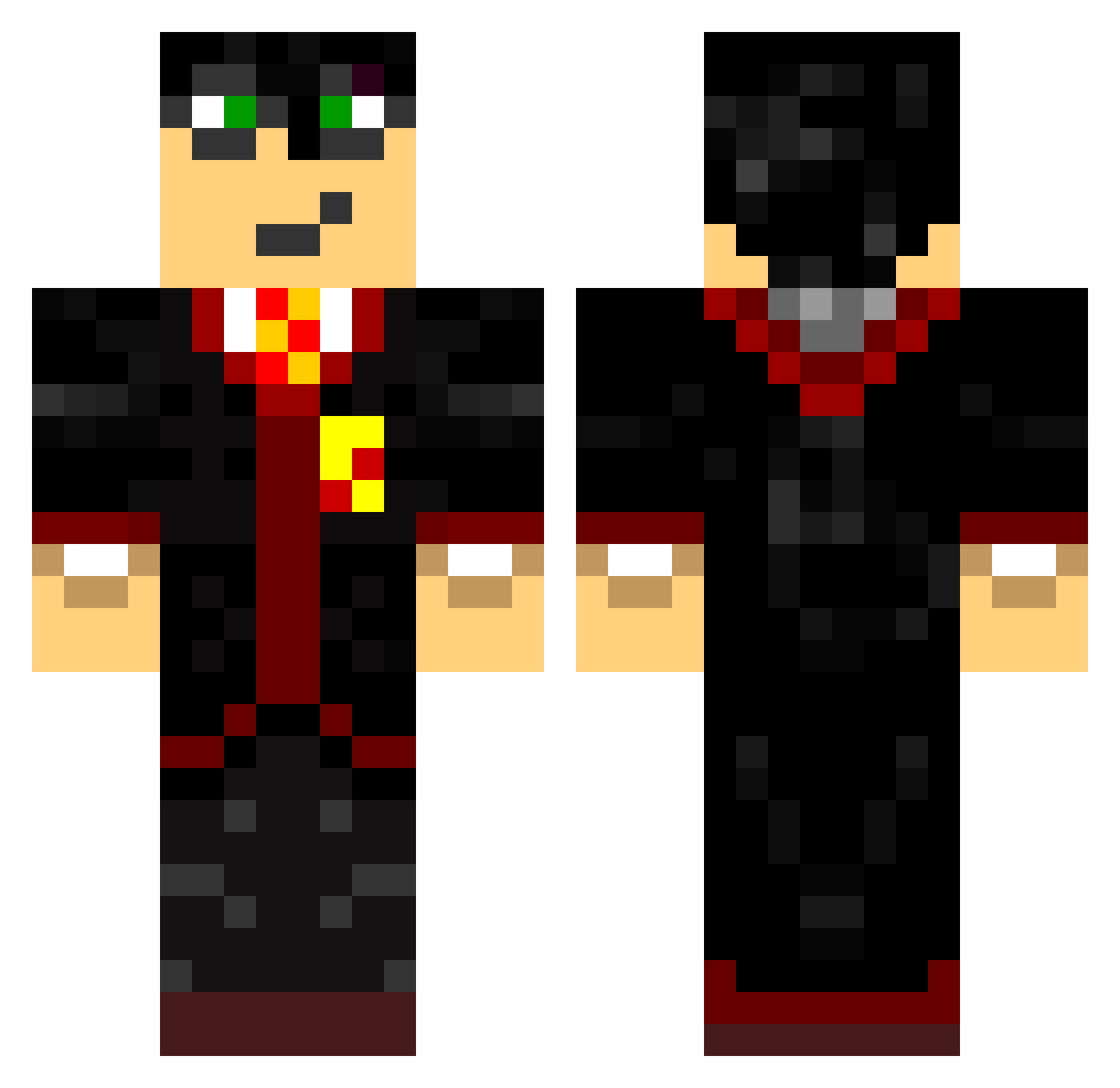 Whooping Minecraft skin, front and back view