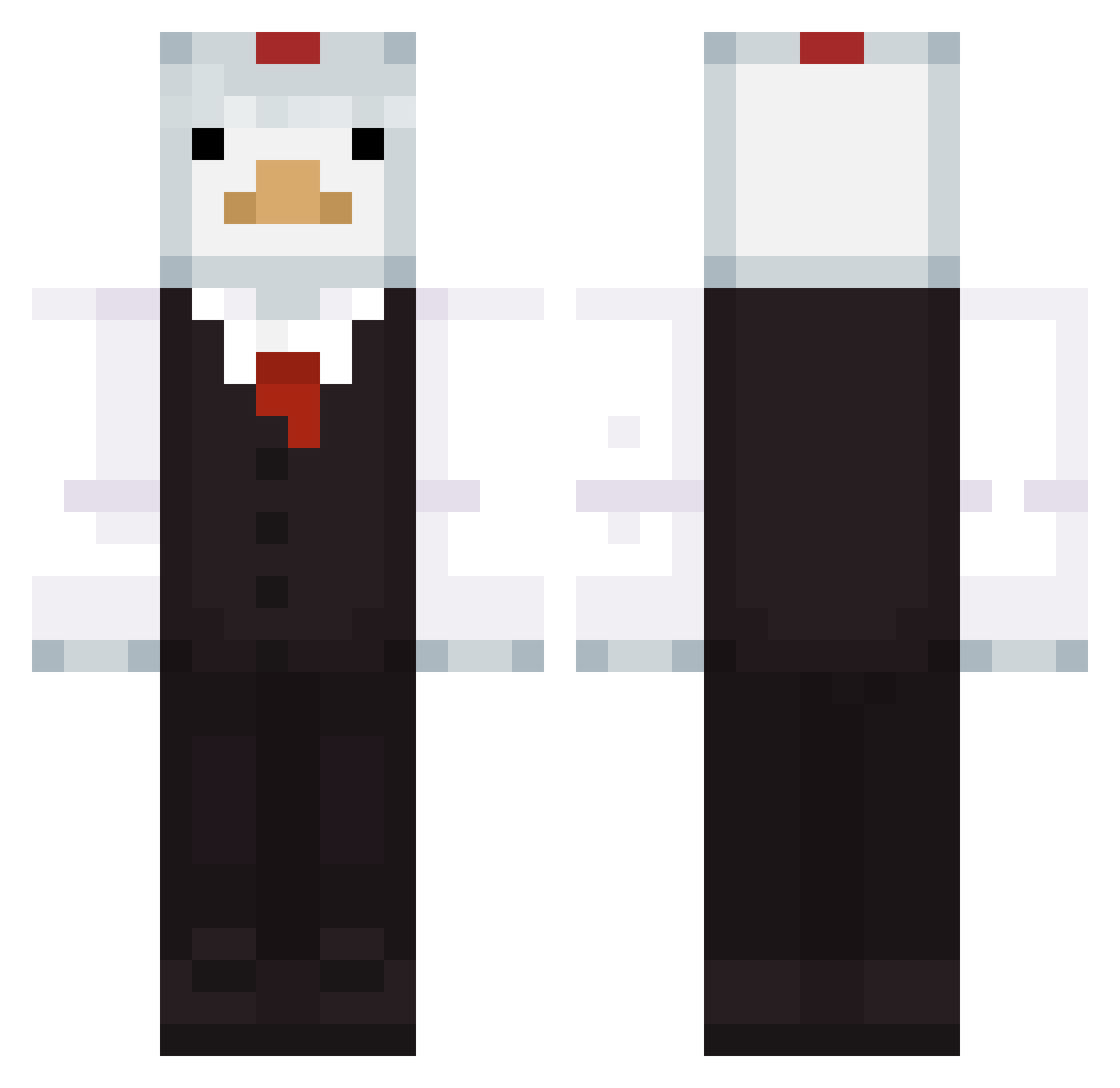 Chickyle Minecraft skin, front and back view