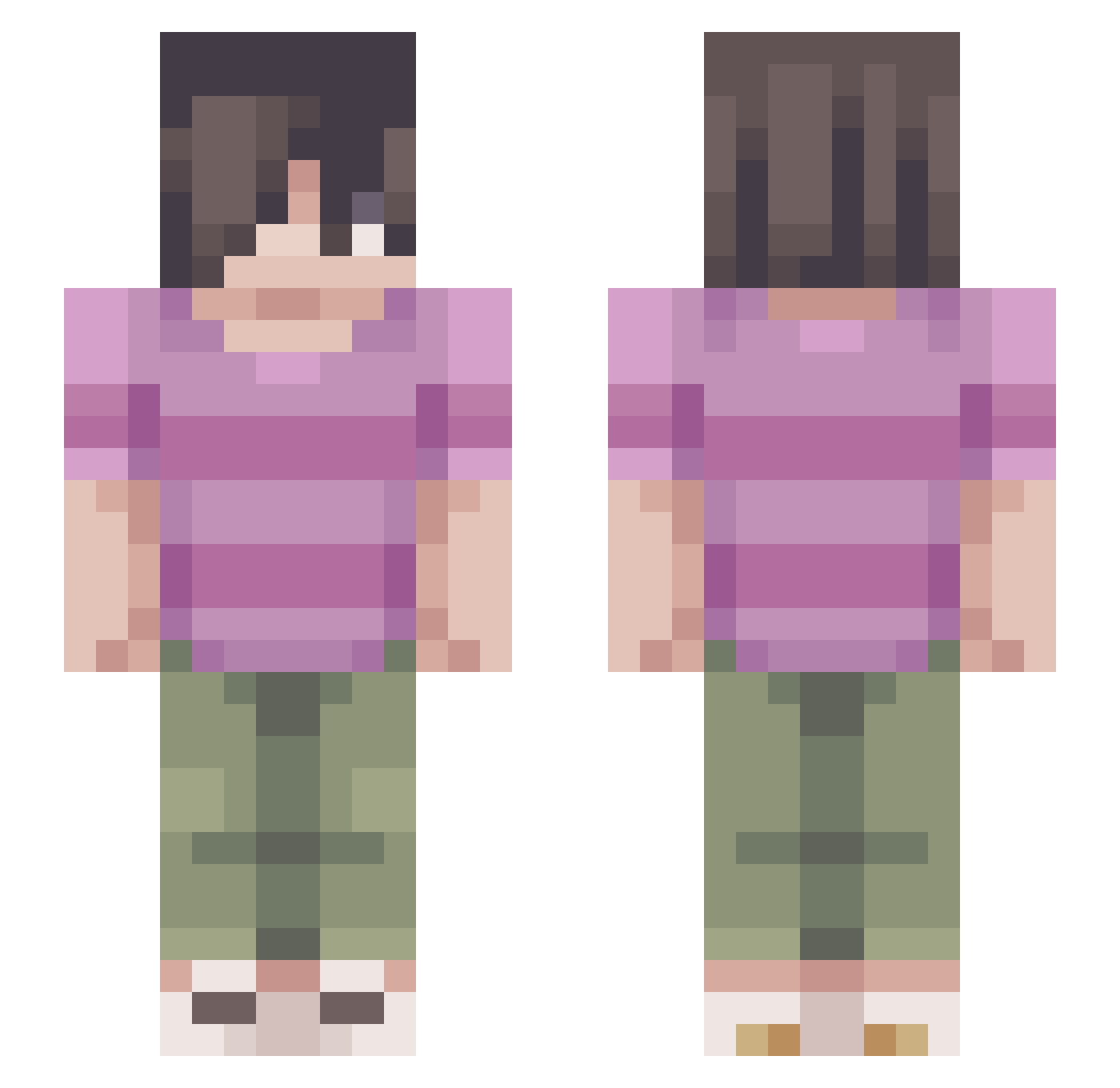 claricozie Minecraft skin, front and back view