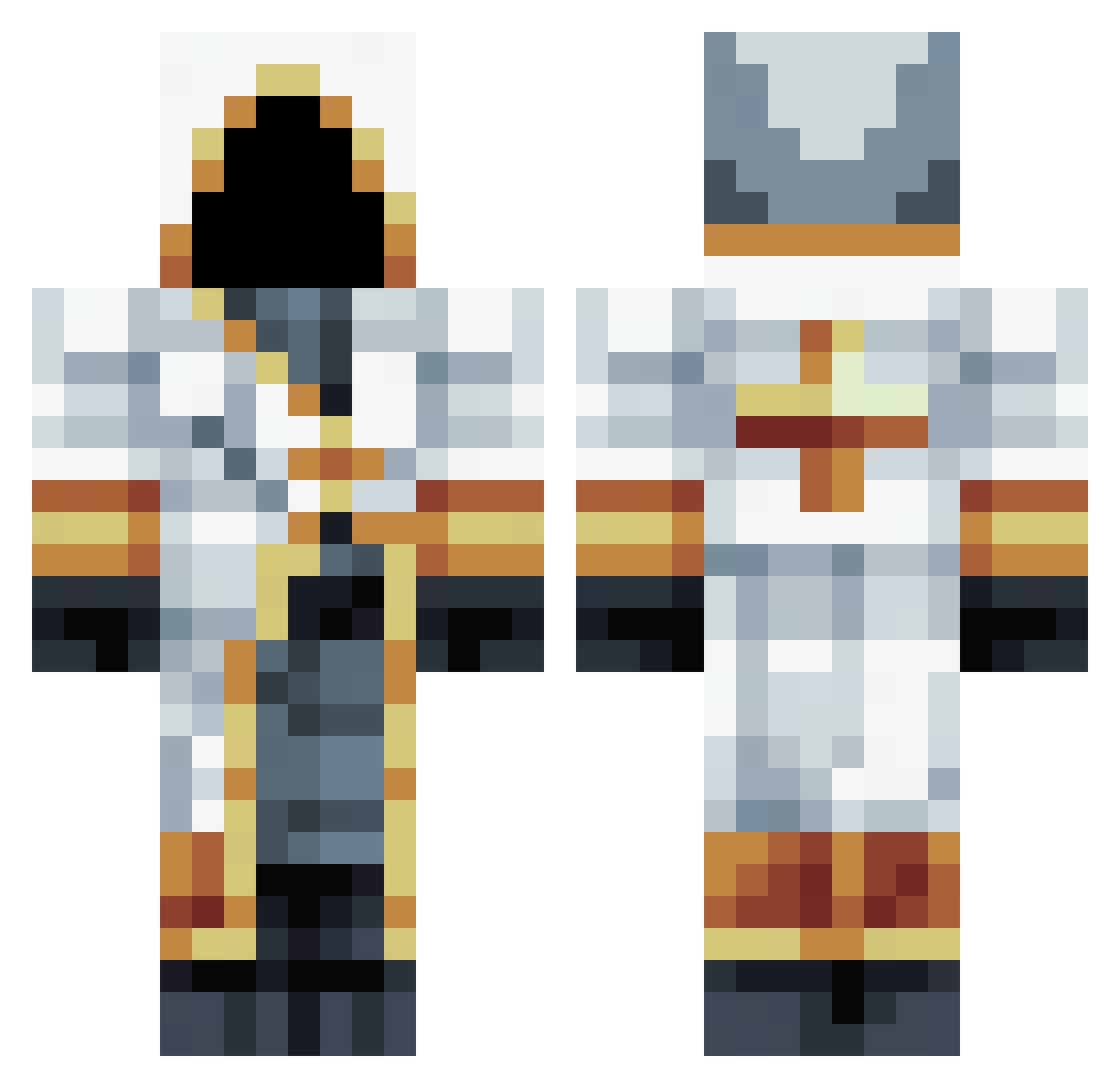 AngelNamedOuz Minecraft skin, front and back view