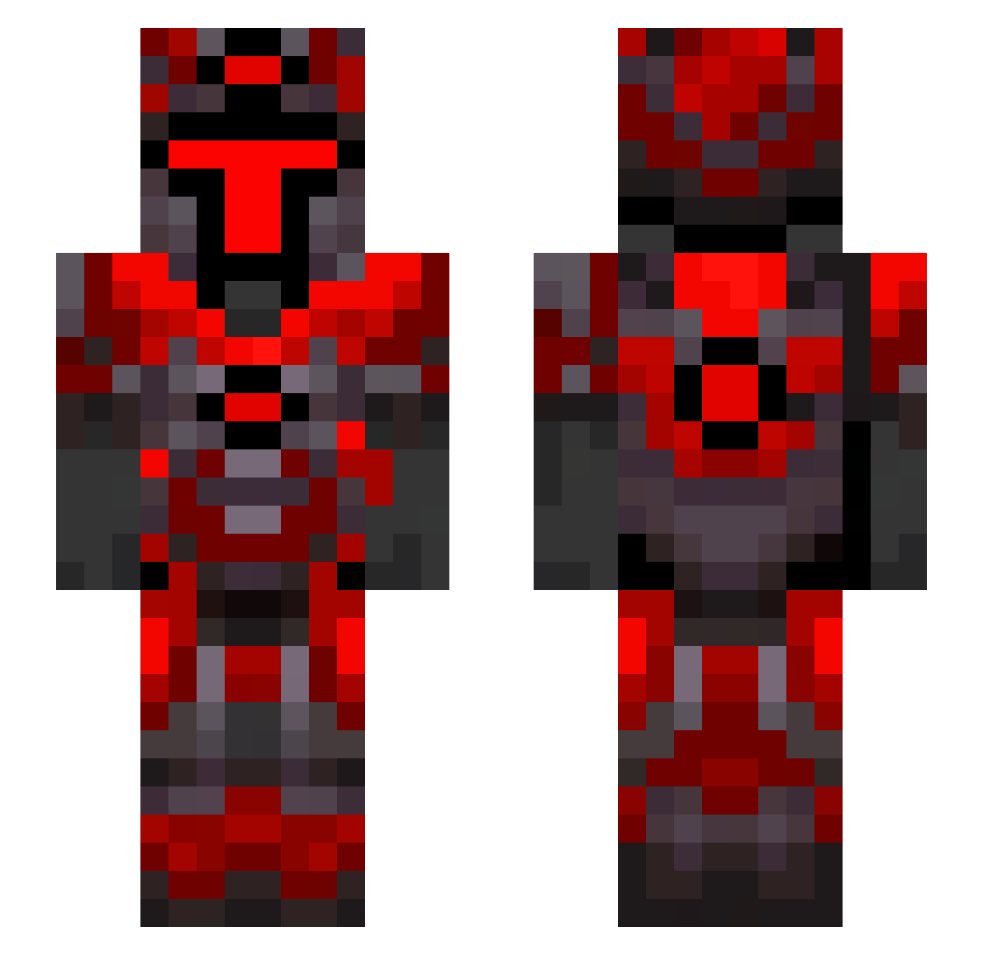 Silence125 Minecraft skin, front and back view
